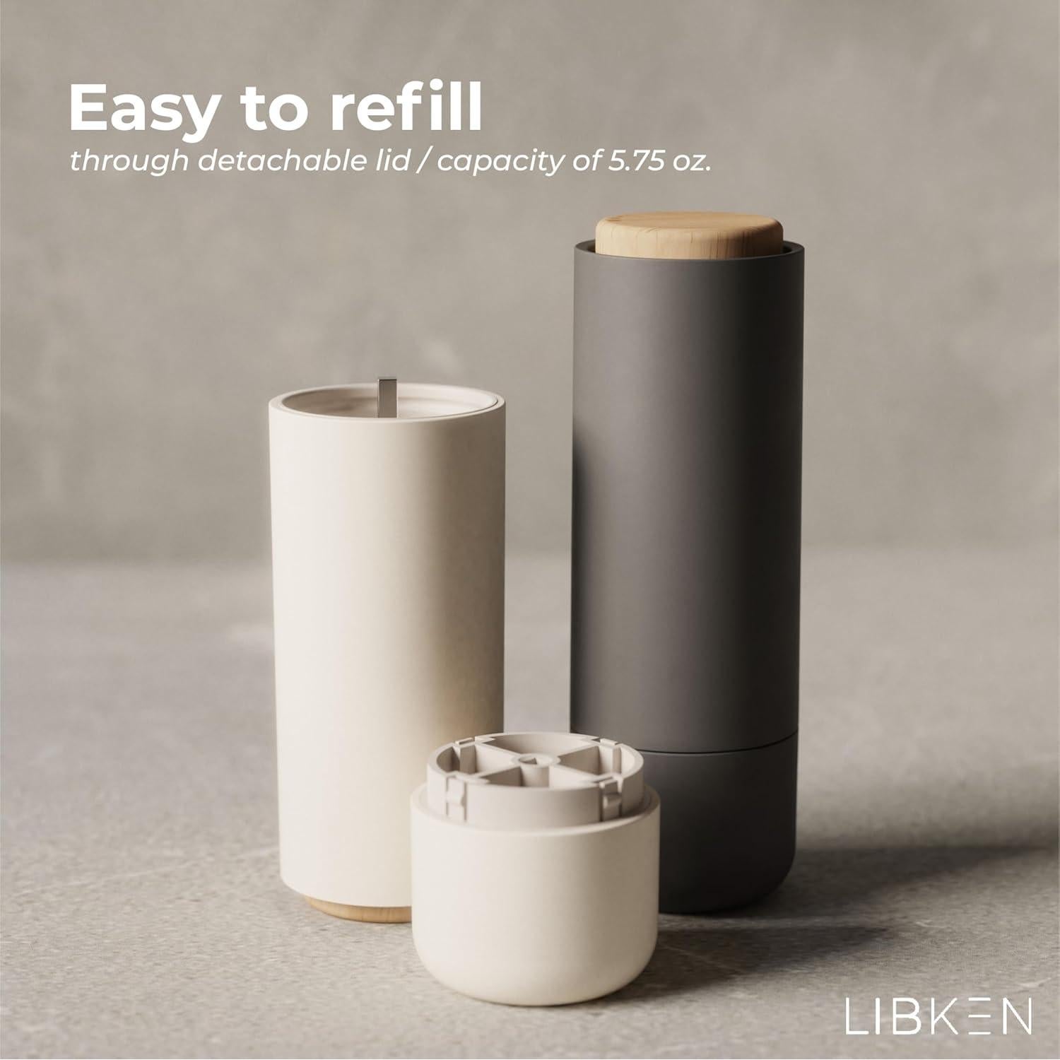 Juego de Molinillos de Sal y Pimienta LIBKEN - Cerámica Ajustable 15.7x5.6cm