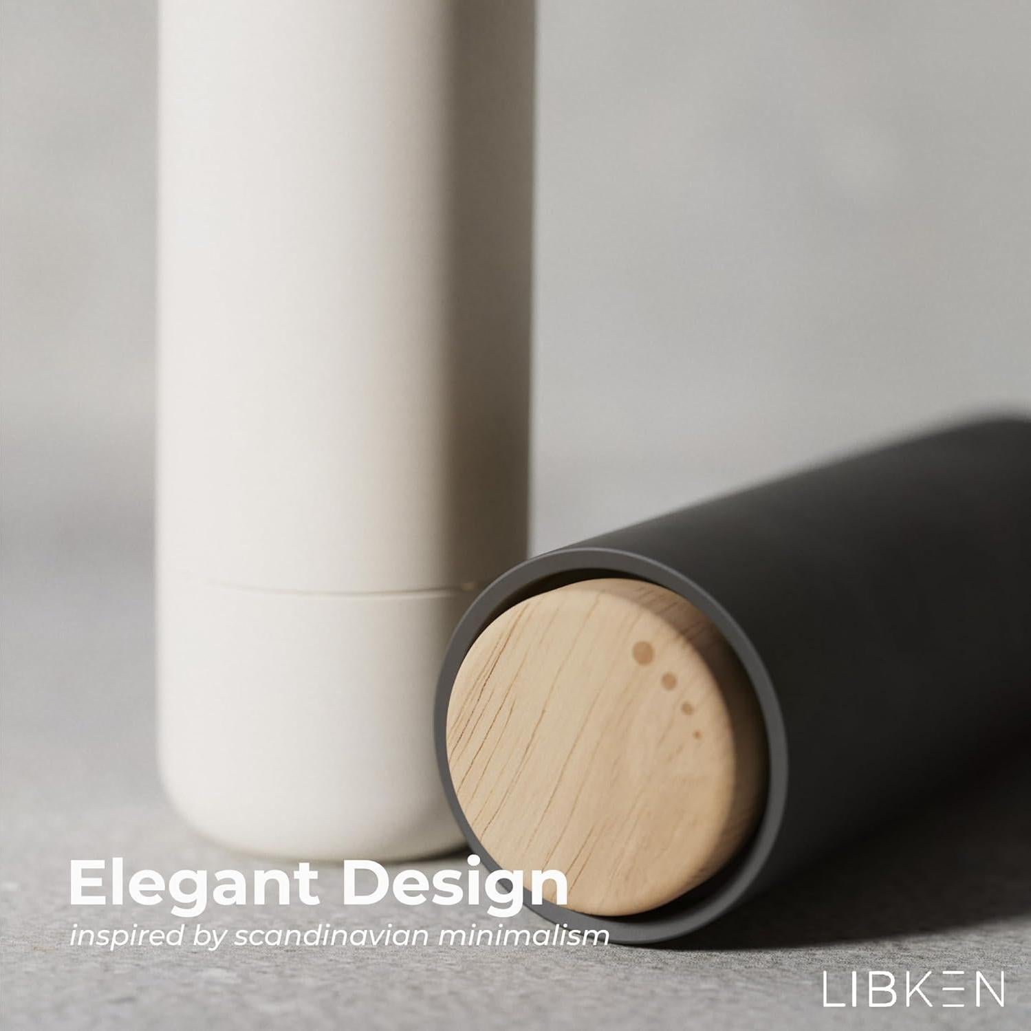 Juego de Molinillos de Sal y Pimienta LIBKEN - Cerámica Ajustable 15.7x5.6cm