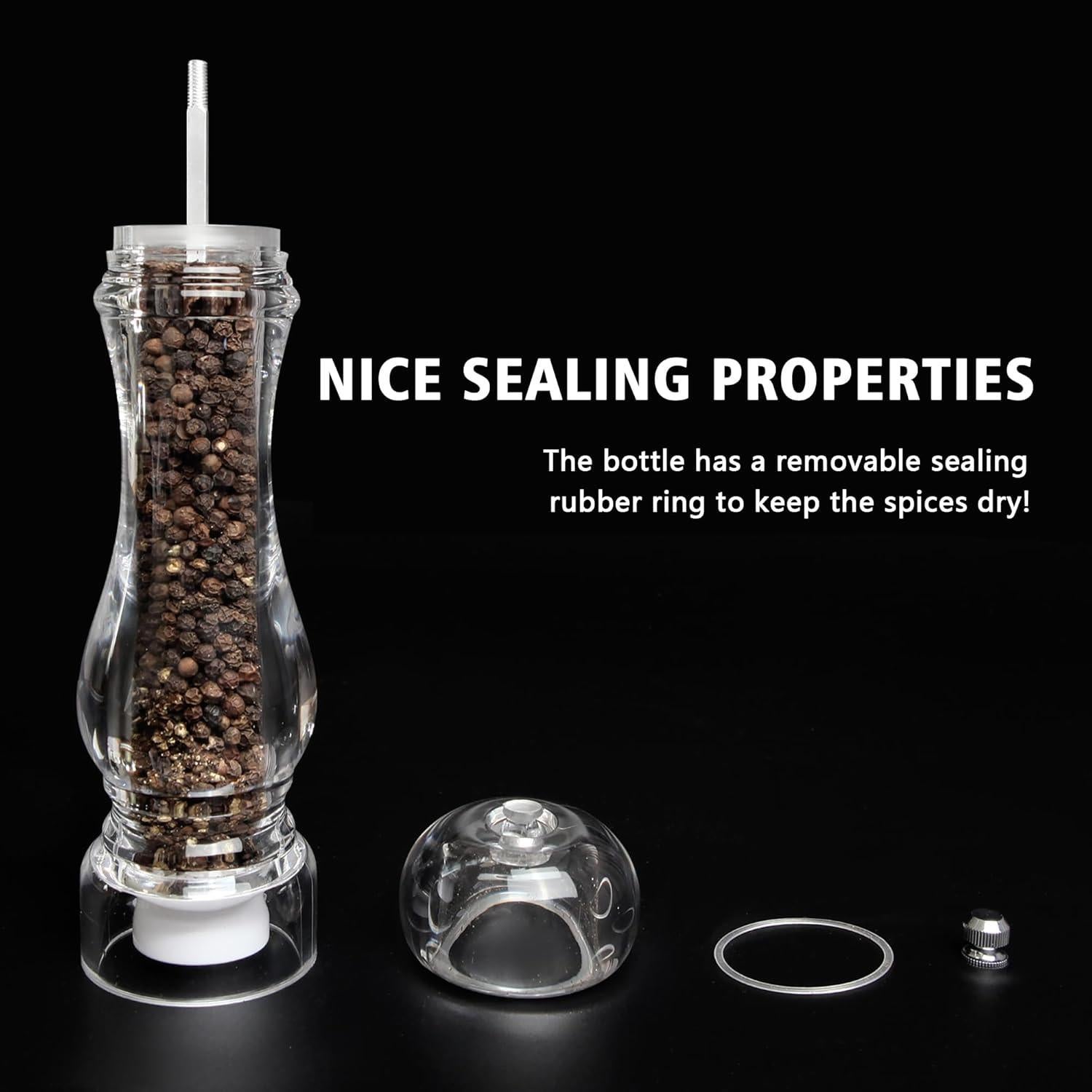 Molino de Sal y Pimienta LHS Acrílico Ajustable 21.8 cm