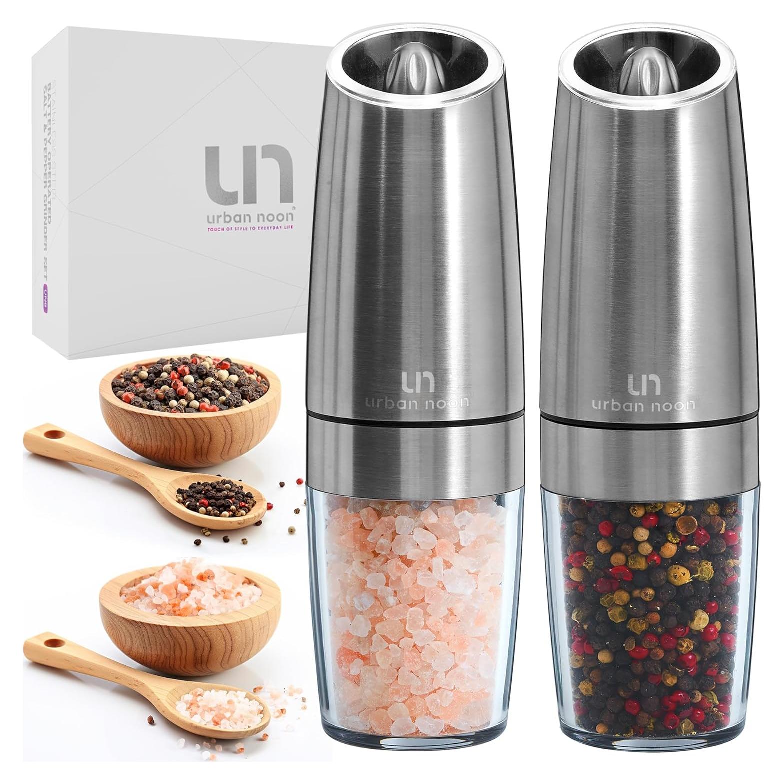 Juego de Molinillos de Sal y Pimienta Urban Noon UN6 - Acero Inoxidable Automático