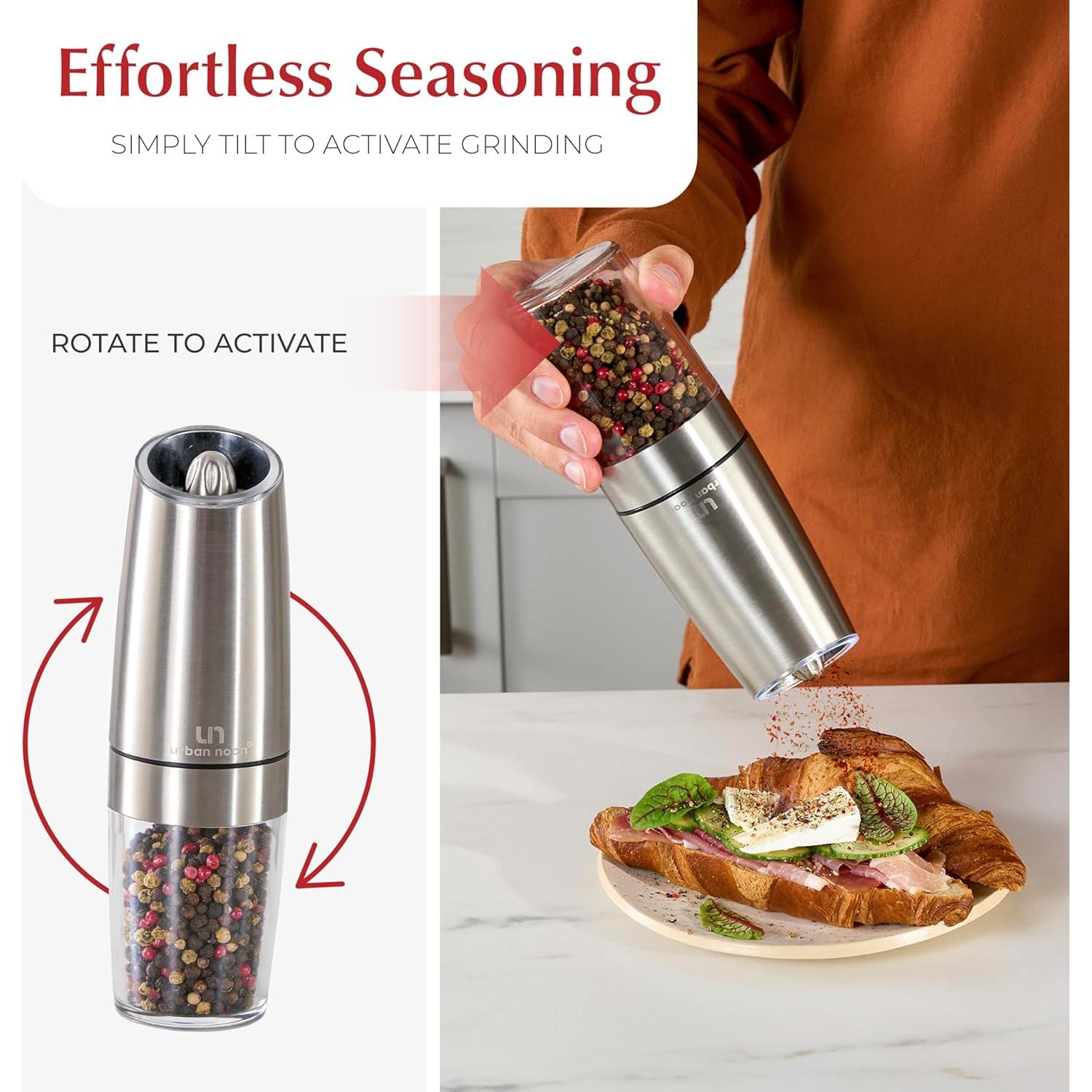 Juego de Molinillos de Sal y Pimienta Urban Noon UN6 - Acero Inoxidable Automático