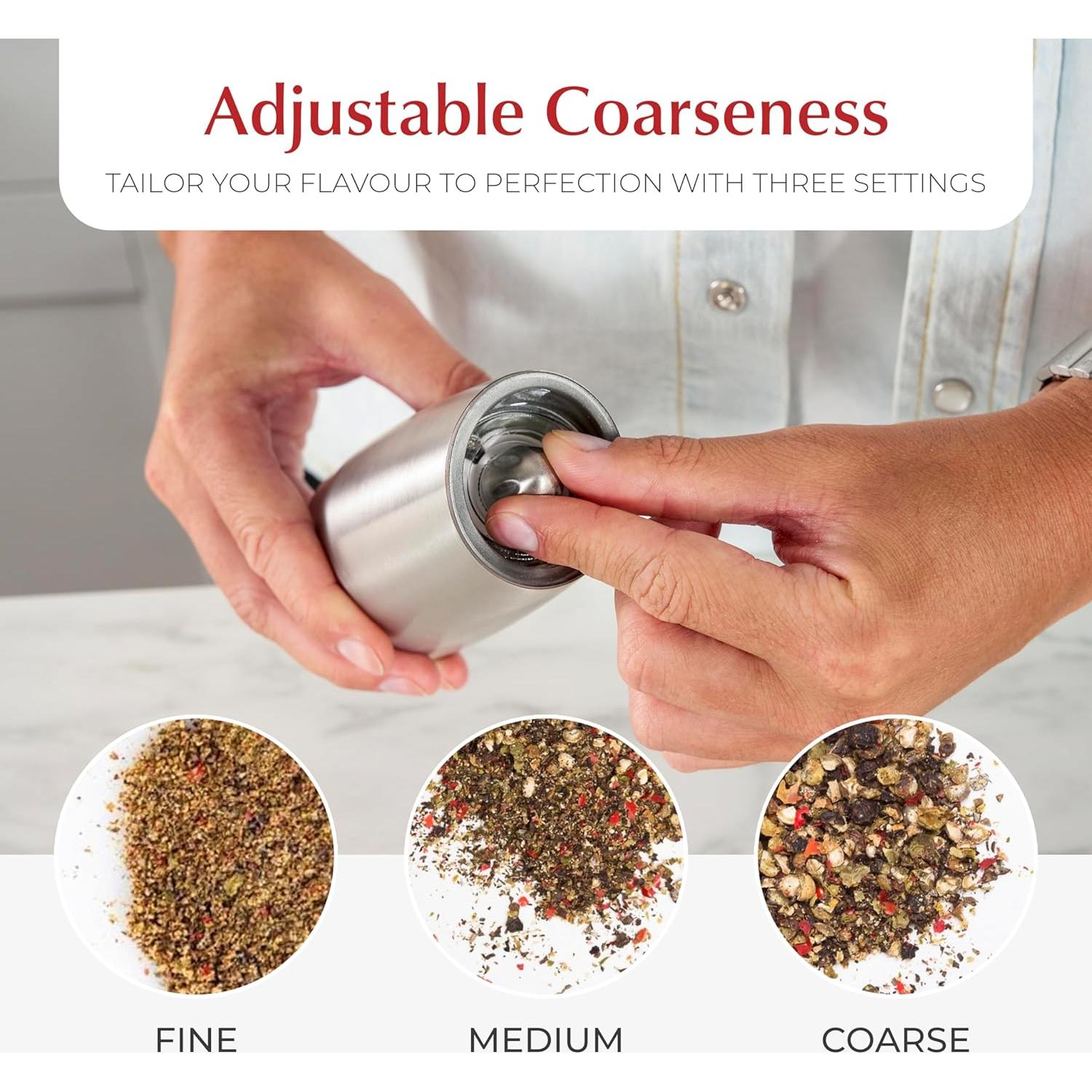 Juego de Molinillos de Sal y Pimienta Urban Noon UN6 - Acero Inoxidable Automático