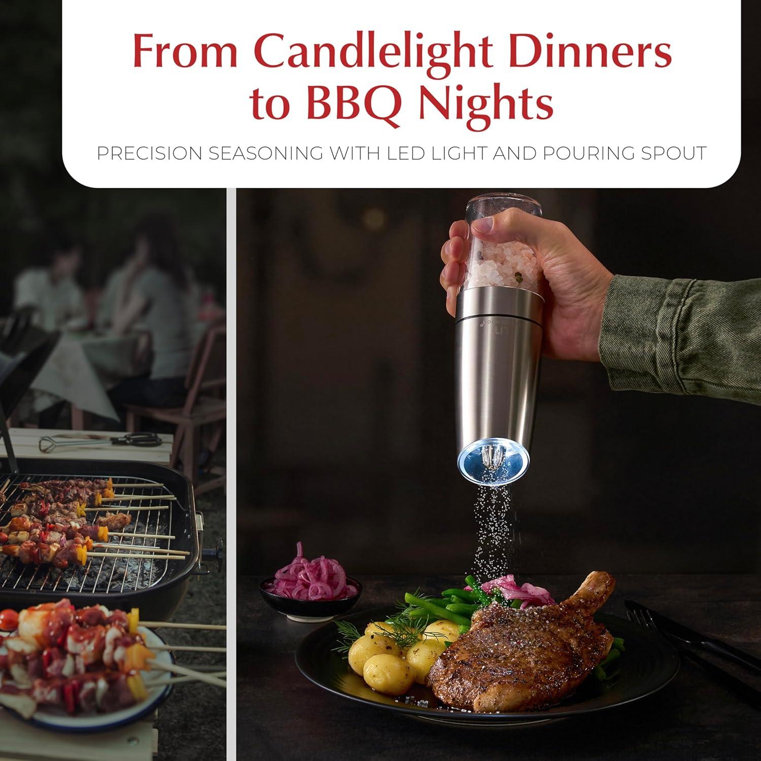 Juego de Molinillos de Sal y Pimienta Urban Noon UN6 - Acero Inoxidable Automático