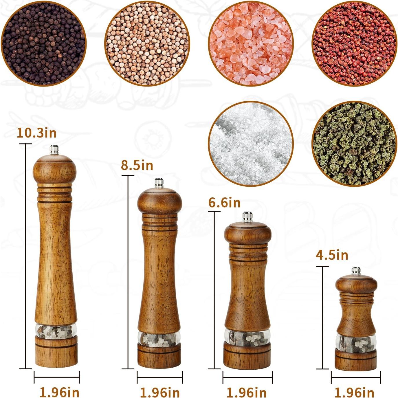 Molino de Sal y Pimienta AGIgear de Madera de Roble 10 cm