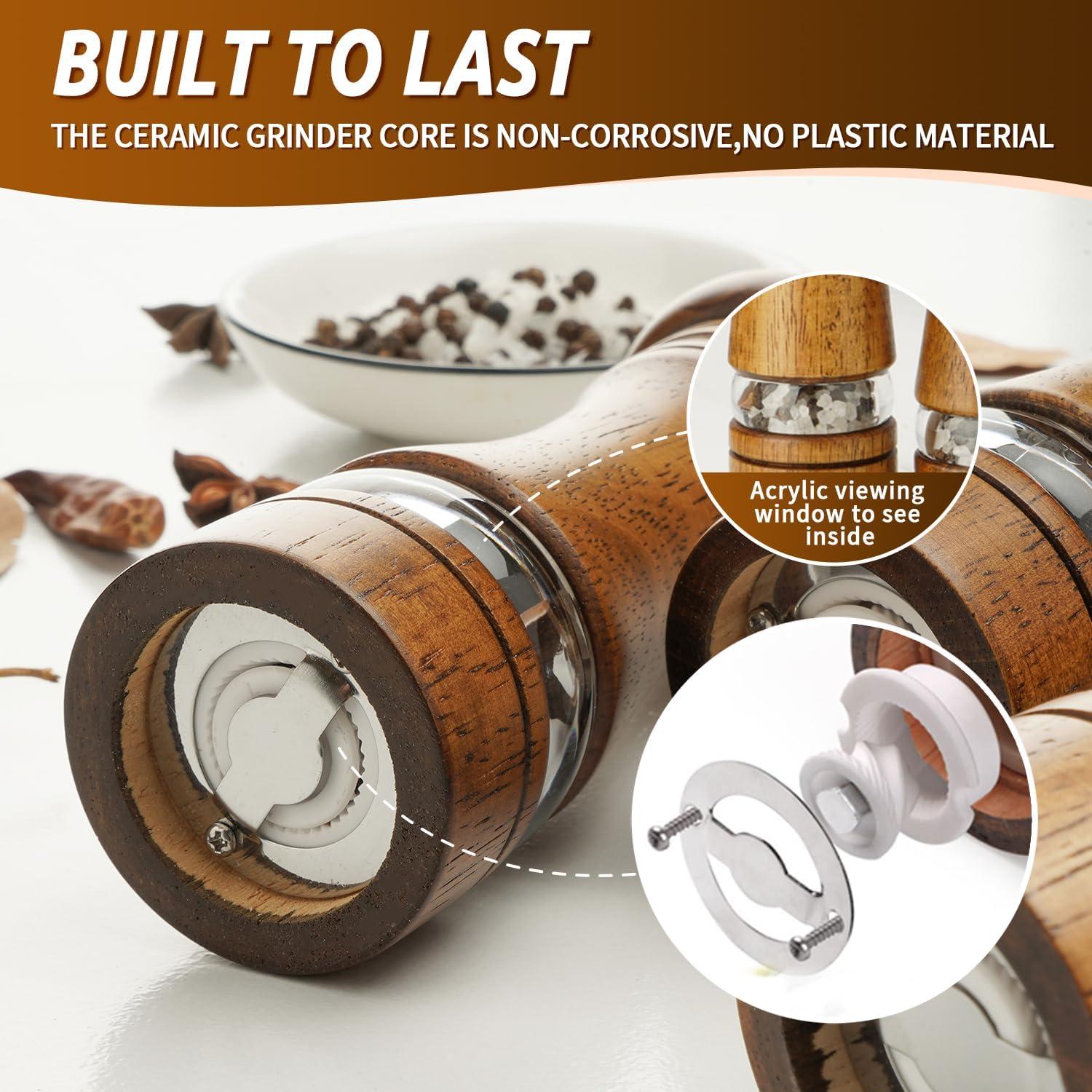 Molino de Sal y Pimienta AGIgear de Madera de Roble 10 cm