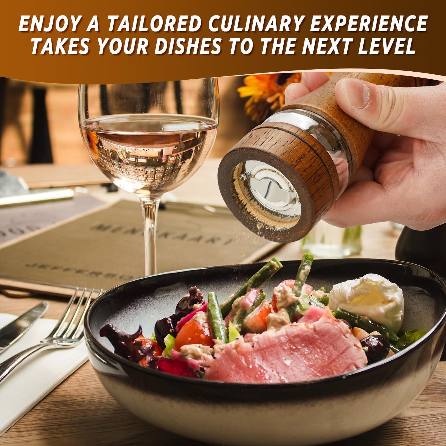 Molino de Sal y Pimienta AGIgear de Madera de Roble 10 cm