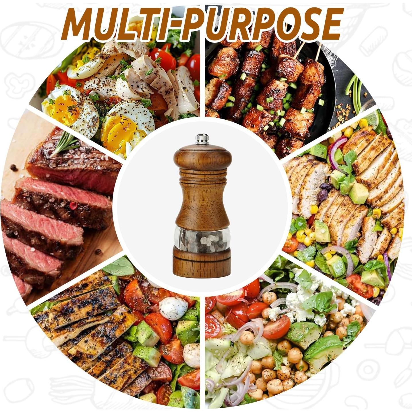 Molino de Sal y Pimienta AGIgear de Madera de Roble 10 cm