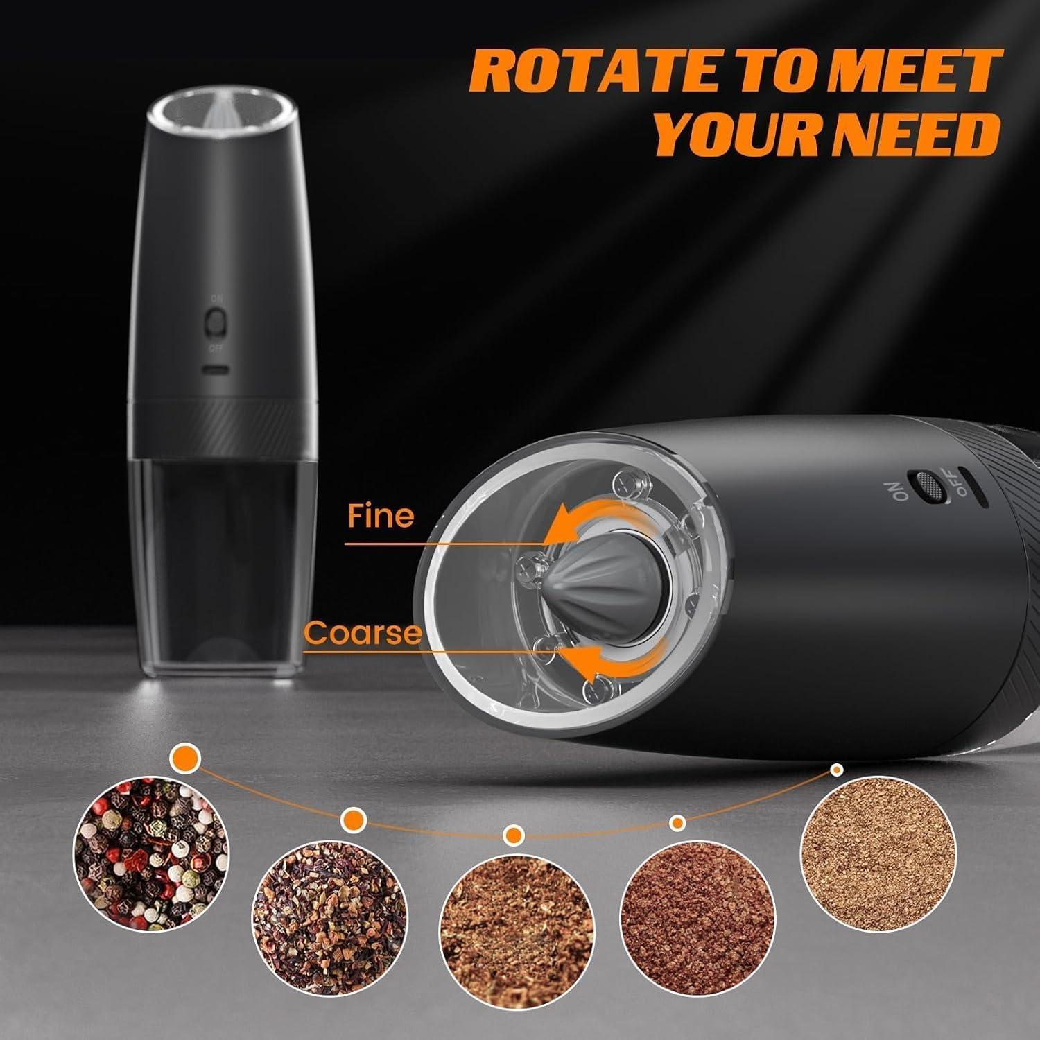 Juego de Molinillos Eléctricos de Sal y Pimienta Tipuci - 135ml