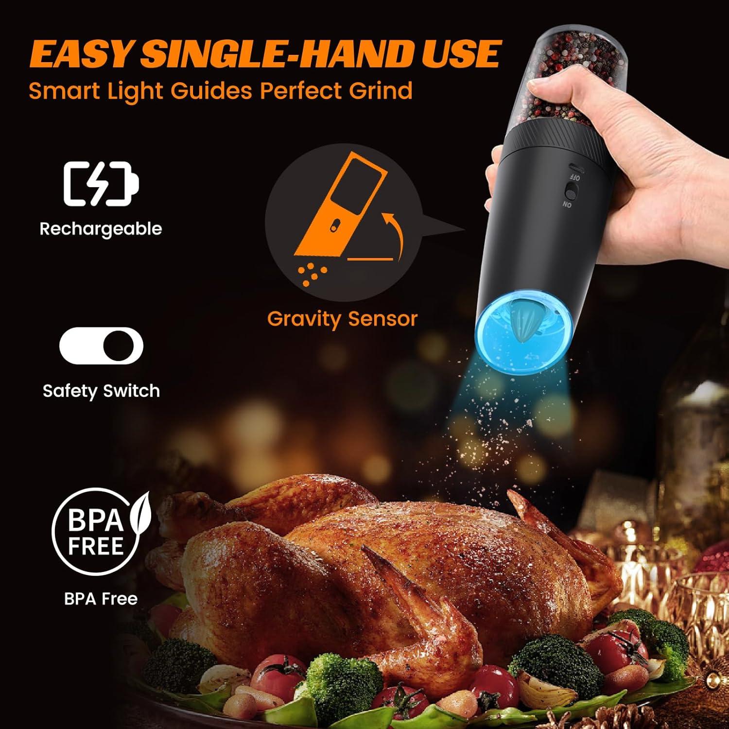 Juego de Molinillos Eléctricos de Sal y Pimienta Tipuci - 135ml