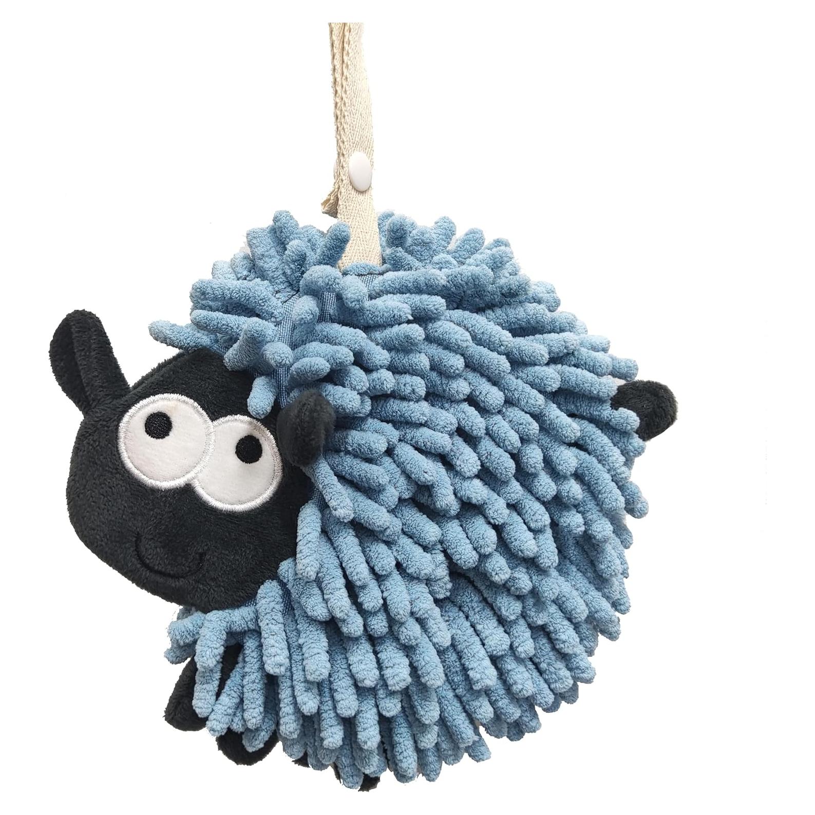 Toalla de Mano Heikrdo Azul Cuadrada de Algodón Animal 18.8x17 cm