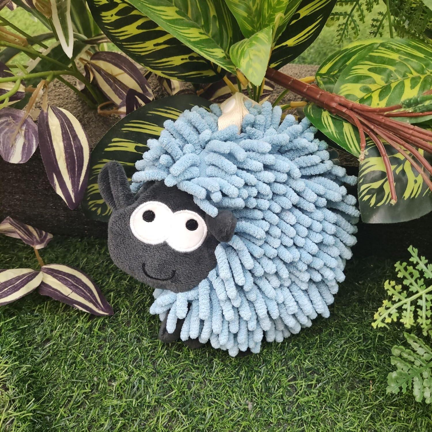 Toalla de Mano Heikrdo Azul Cuadrada de Algodón Animal 18.8x17 cm