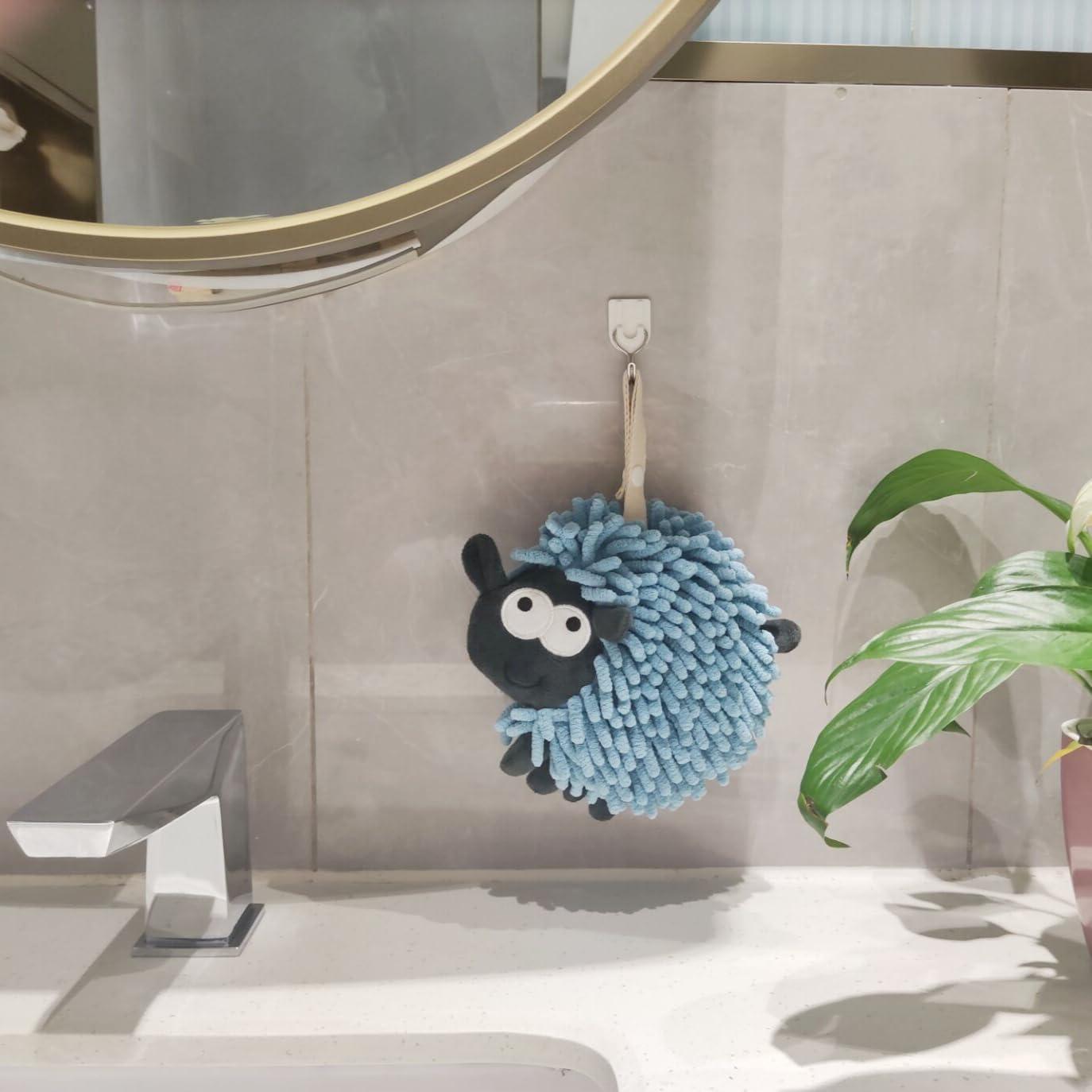 Toalla de Mano Heikrdo Azul Cuadrada de Algodón Animal 18.8x17 cm