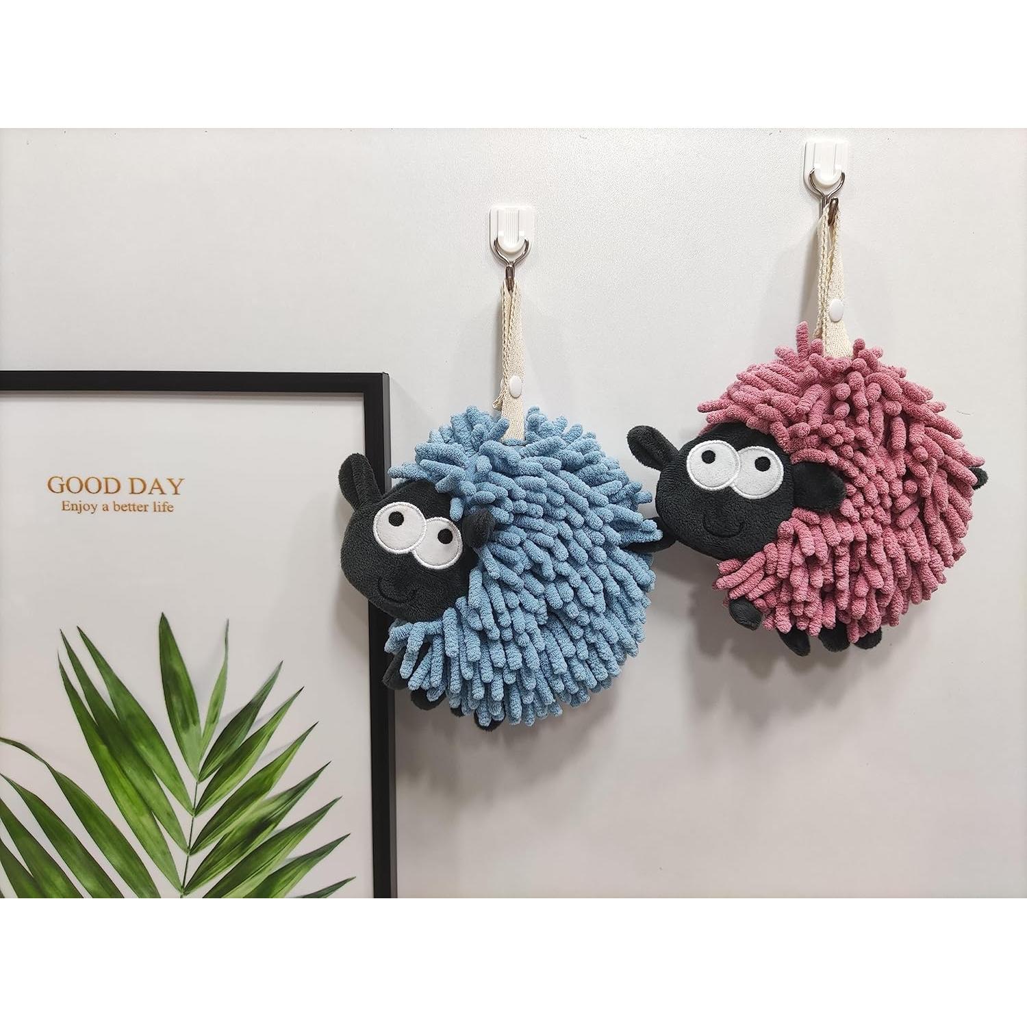 Toalla de Mano Heikrdo Azul Cuadrada de Algodón Animal 18.8x17 cm