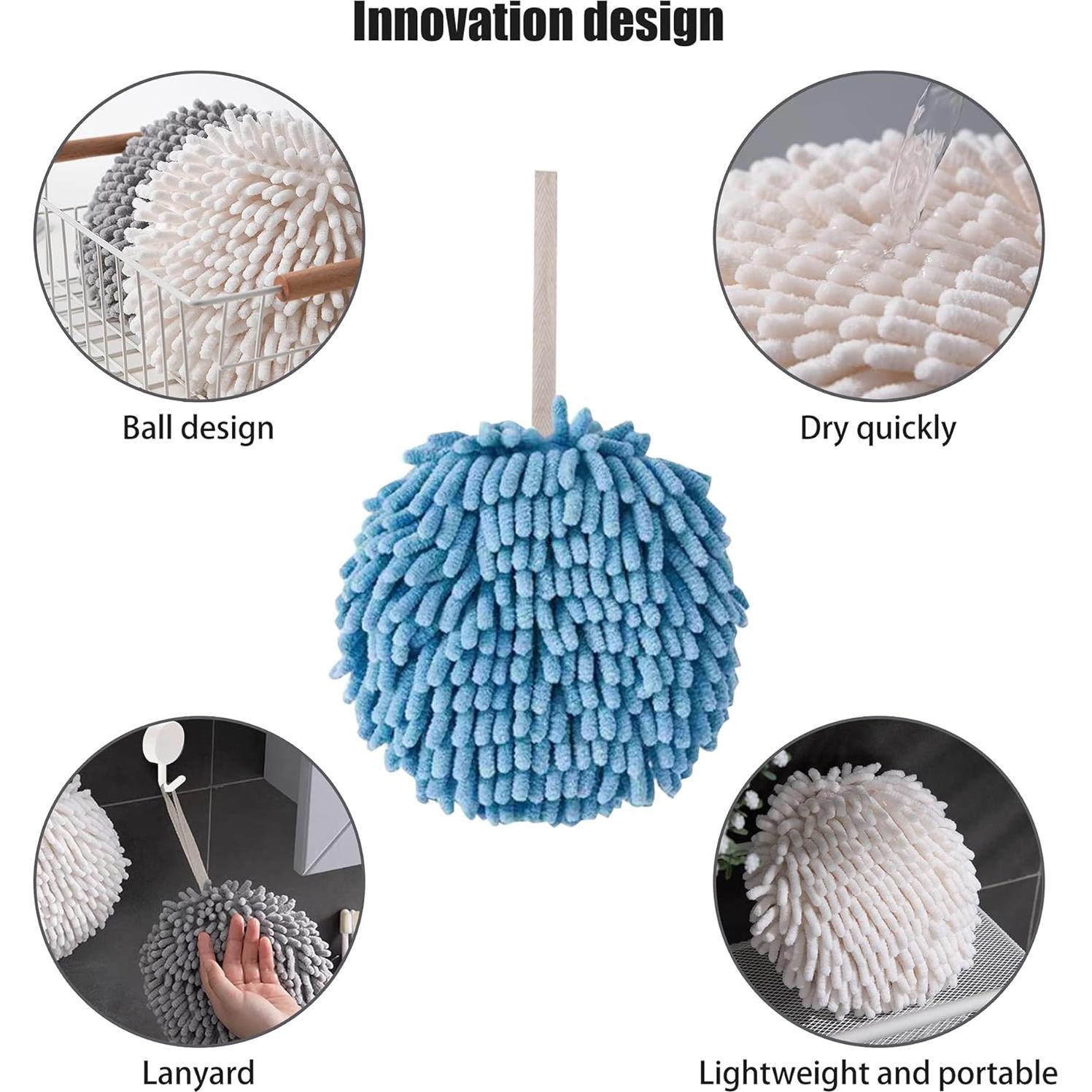 Toalla de Mano Chenille Shaoduoli - 3 Piezas, Secado Rápido, Microfibra