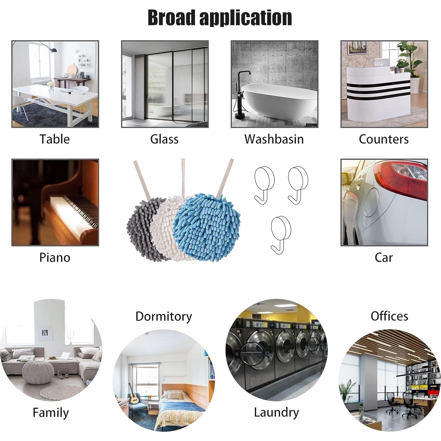 Toalla de Mano Chenille Shaoduoli - 3 Piezas, Secado Rápido, Microfibra