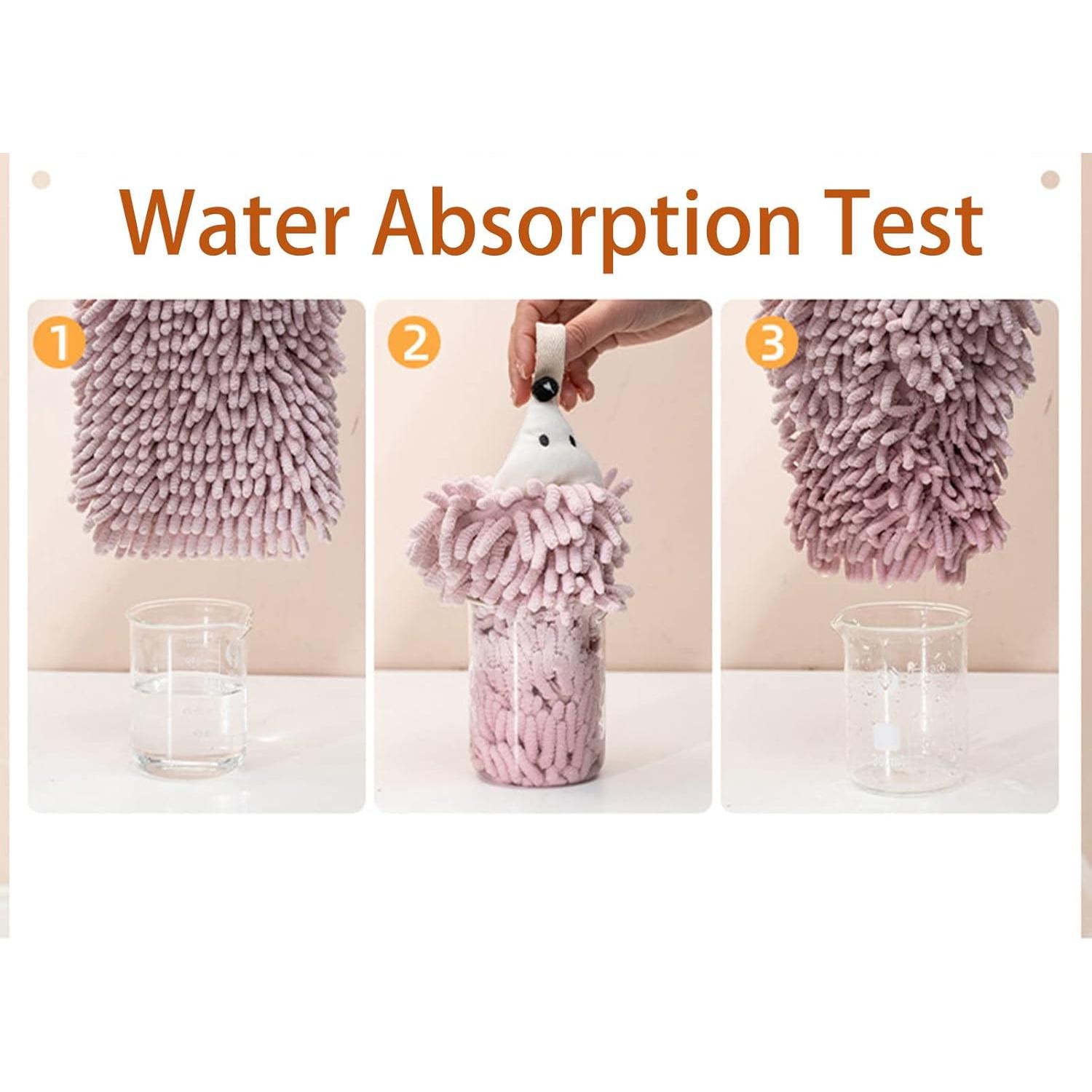 2 Toallas de Mano Chenille PIAOPIAO Erizo Gris Ultra Absorbentes