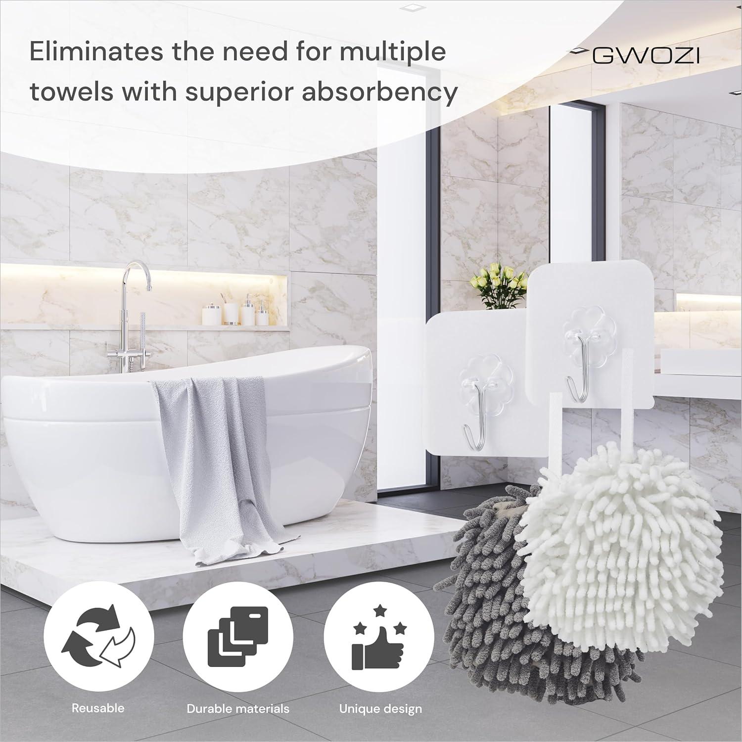 Toallas de Mano de Microfibra GWOZI W145 - 2 Pcs Alta Absorción