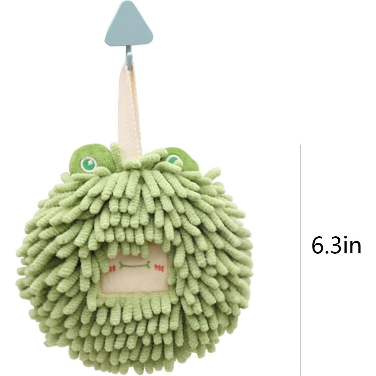 Toallas de Mano Fuzzy Ball PYHIRRY - Paquete de 2, Verde, 16 cm