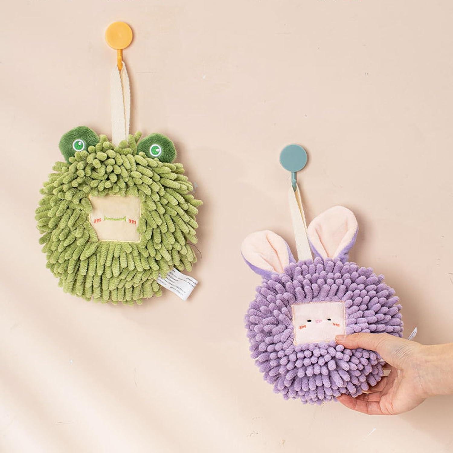 Toallas de Mano Fuzzy Ball PYHIRRY - Paquete de 2, Verde, 16 cm