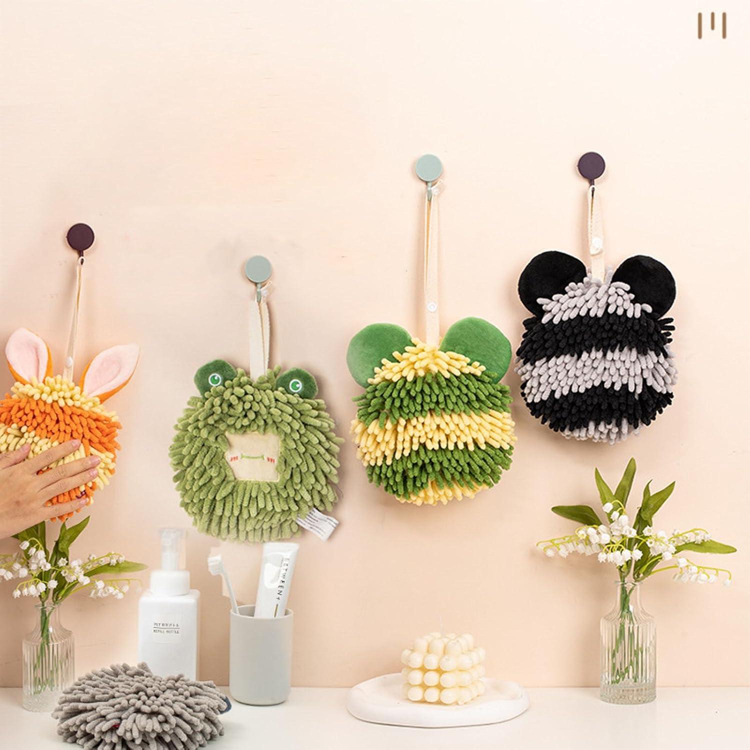 Toallas de Mano Fuzzy Ball PYHIRRY - Paquete de 2, Verde, 16 cm