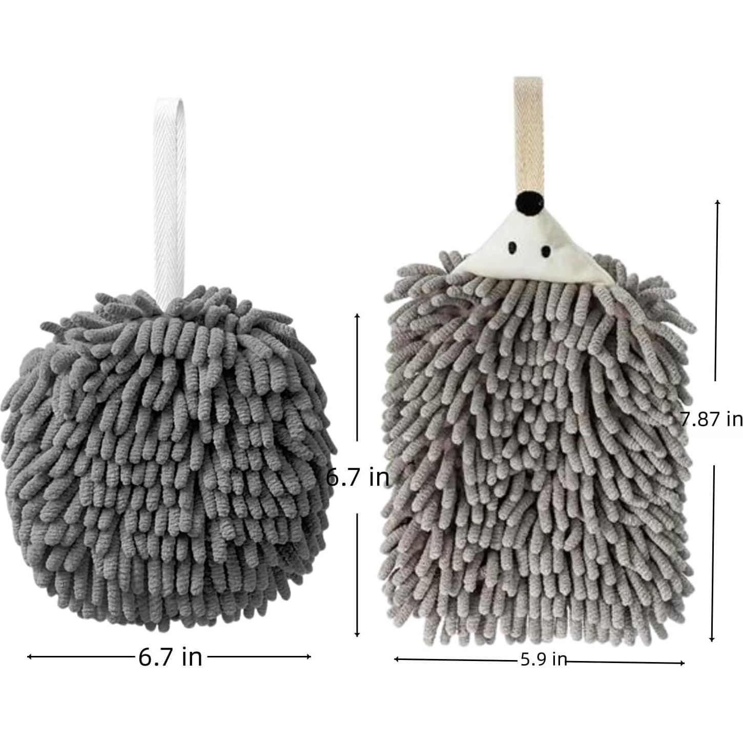 Paquete de 3 Toallas de Mano Chenille Yaocoral Secado Rápido Gris