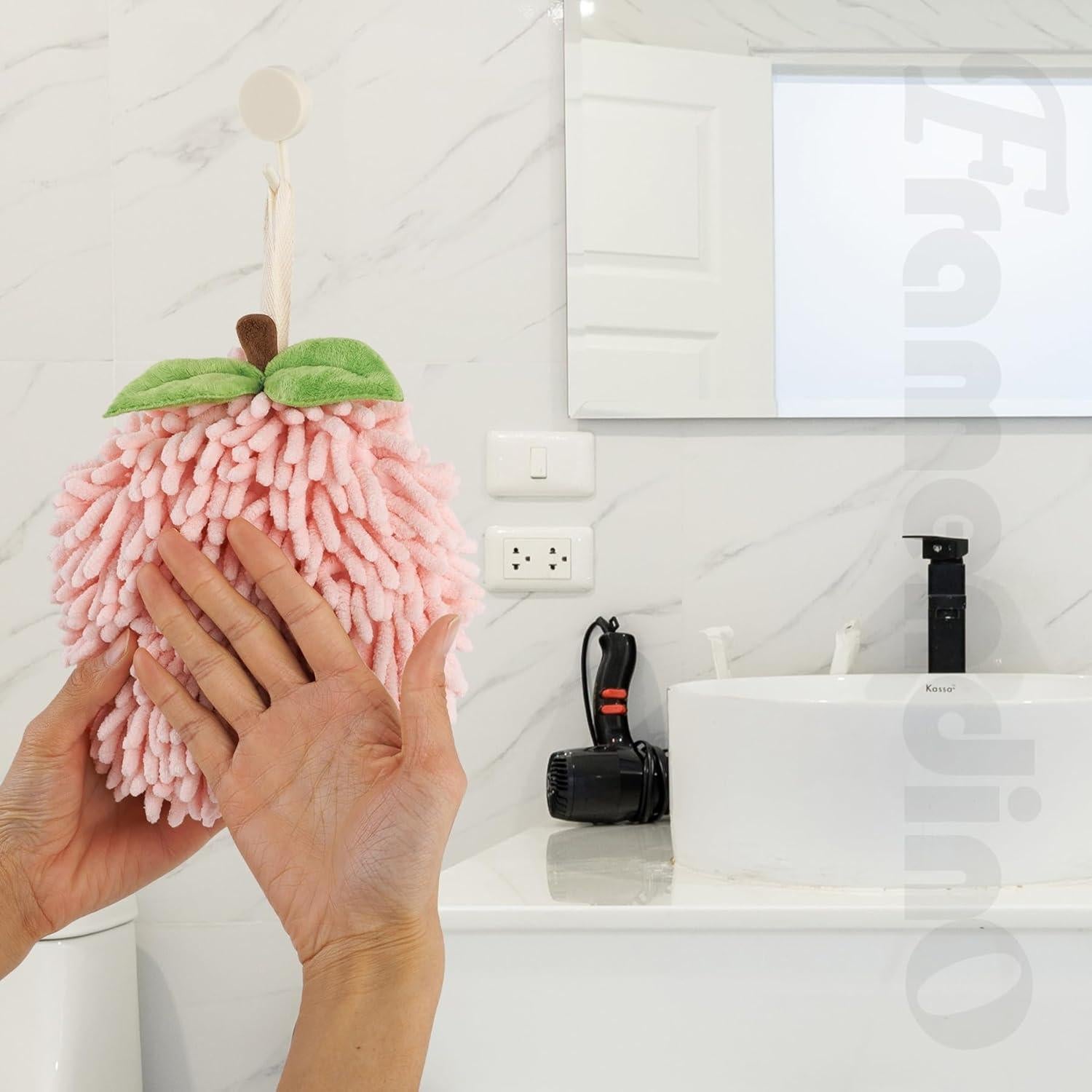 Toallas de Mano Chenille Framendino 2 Piezas Fruta Durazno