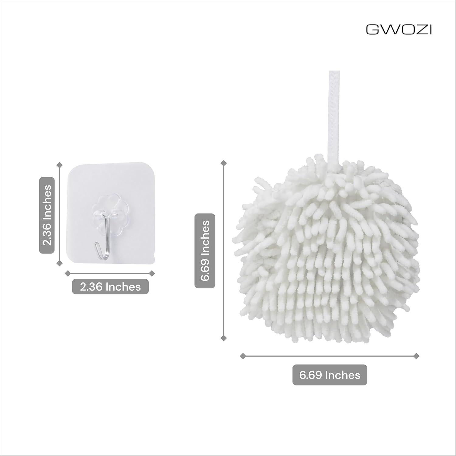 Juego de Toallas de Mano GWOZI Chenilla Alta Absorción 2 Pcs