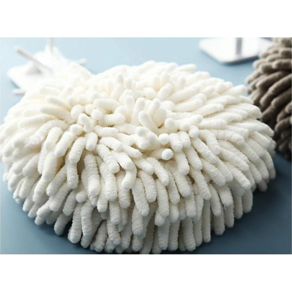 Ivymei Toallas de Mano Chenille 2 Piezas Blancas 17x17 cm