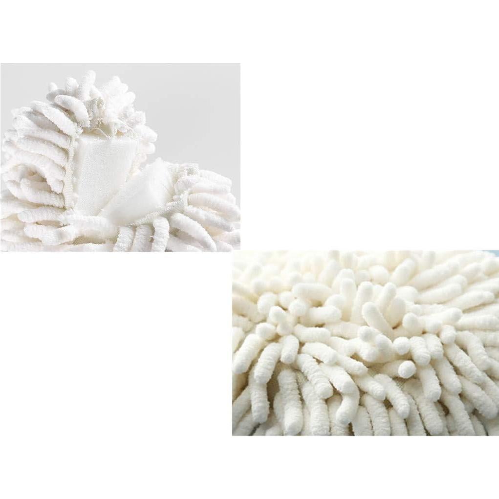 Ivymei Toallas de Mano Chenille 2 Piezas Blancas 17x17 cm