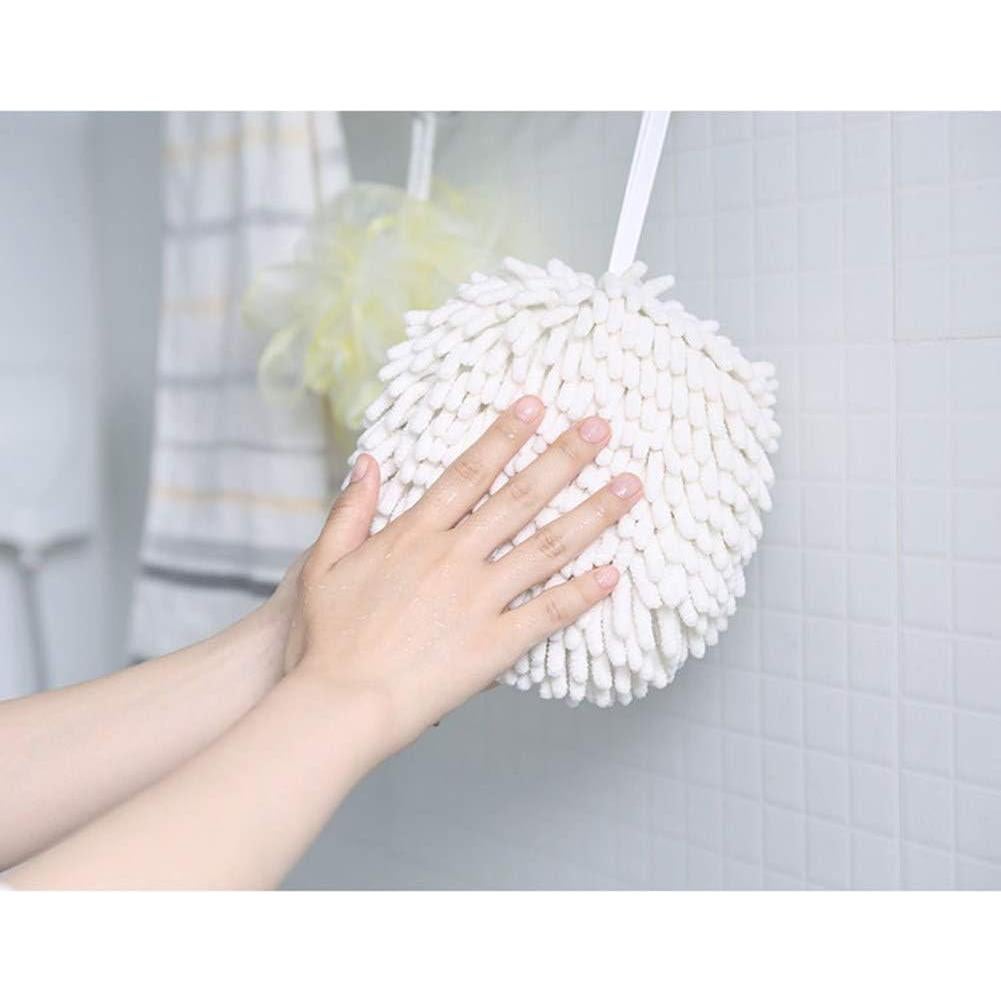 Ivymei Toallas de Mano Chenille 2 Piezas Blancas 17x17 cm