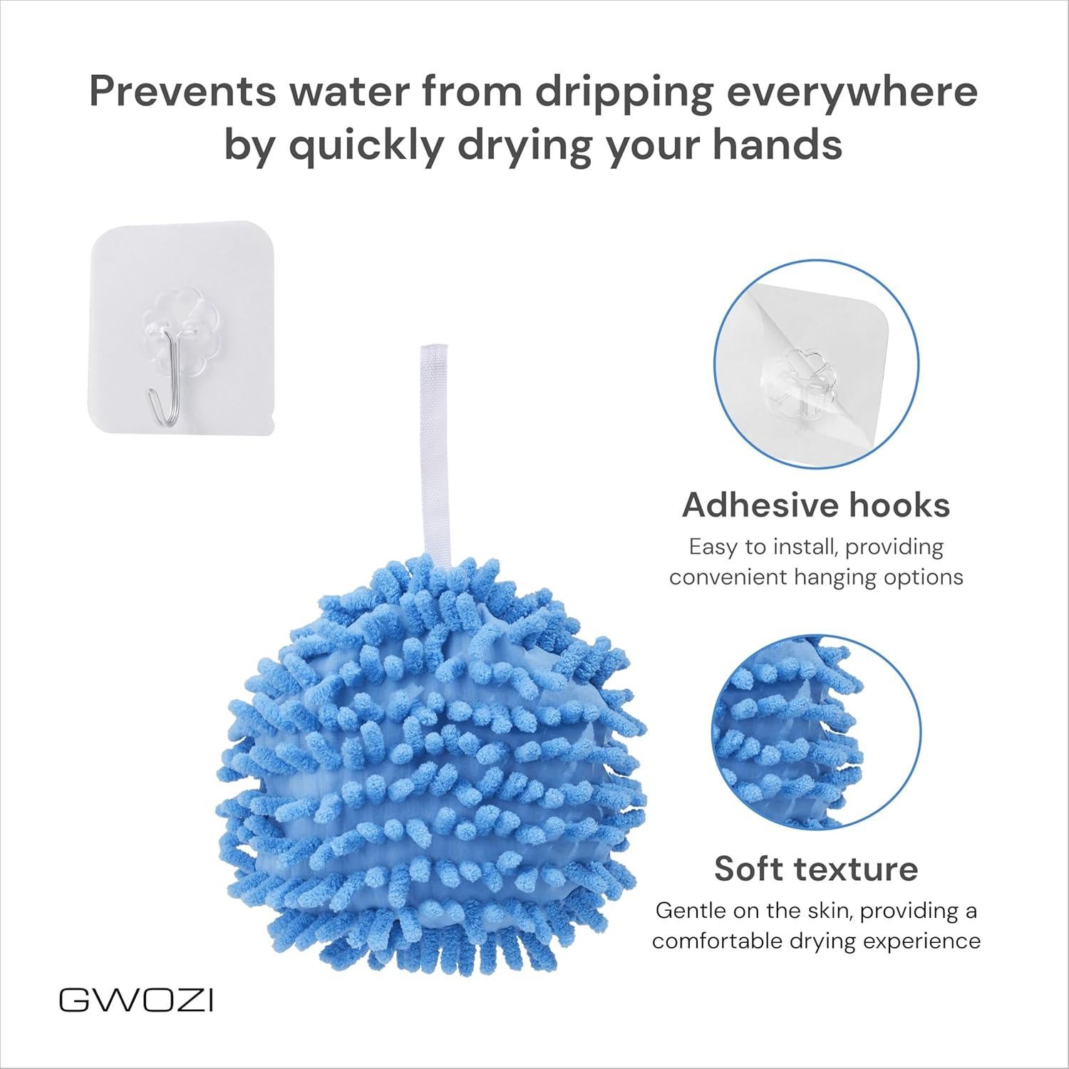 Toallas de Mano de Chenilla GWOZI - Alta Absorción 2 Pcs