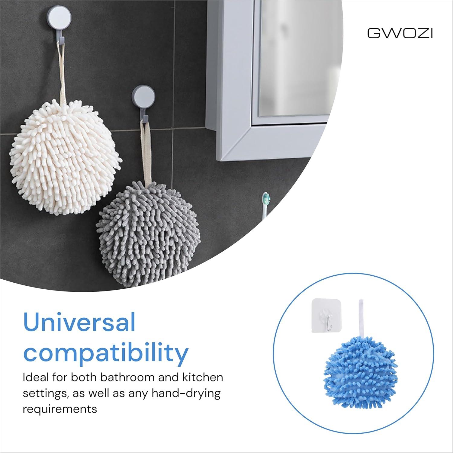 Toallas de Mano de Chenilla GWOZI - Alta Absorción 2 Pcs