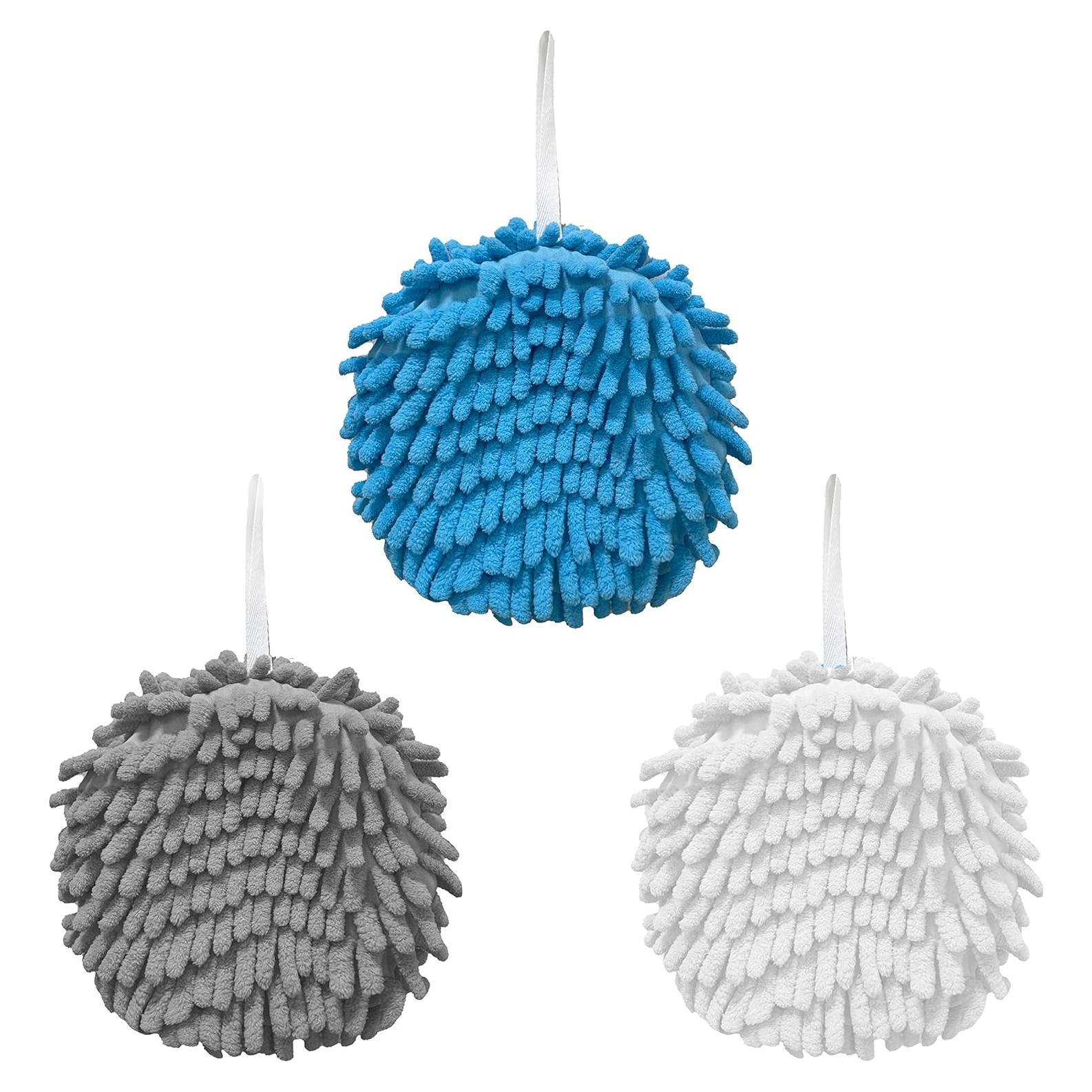 Paquete de 3 Toallas de Mano Chenille iMaylex 17.78 cm Secado Rápido