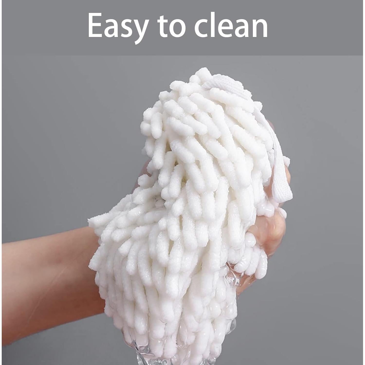 Paquete de 3 Toallas de Mano Chenille iMaylex 17.78 cm Secado Rápido