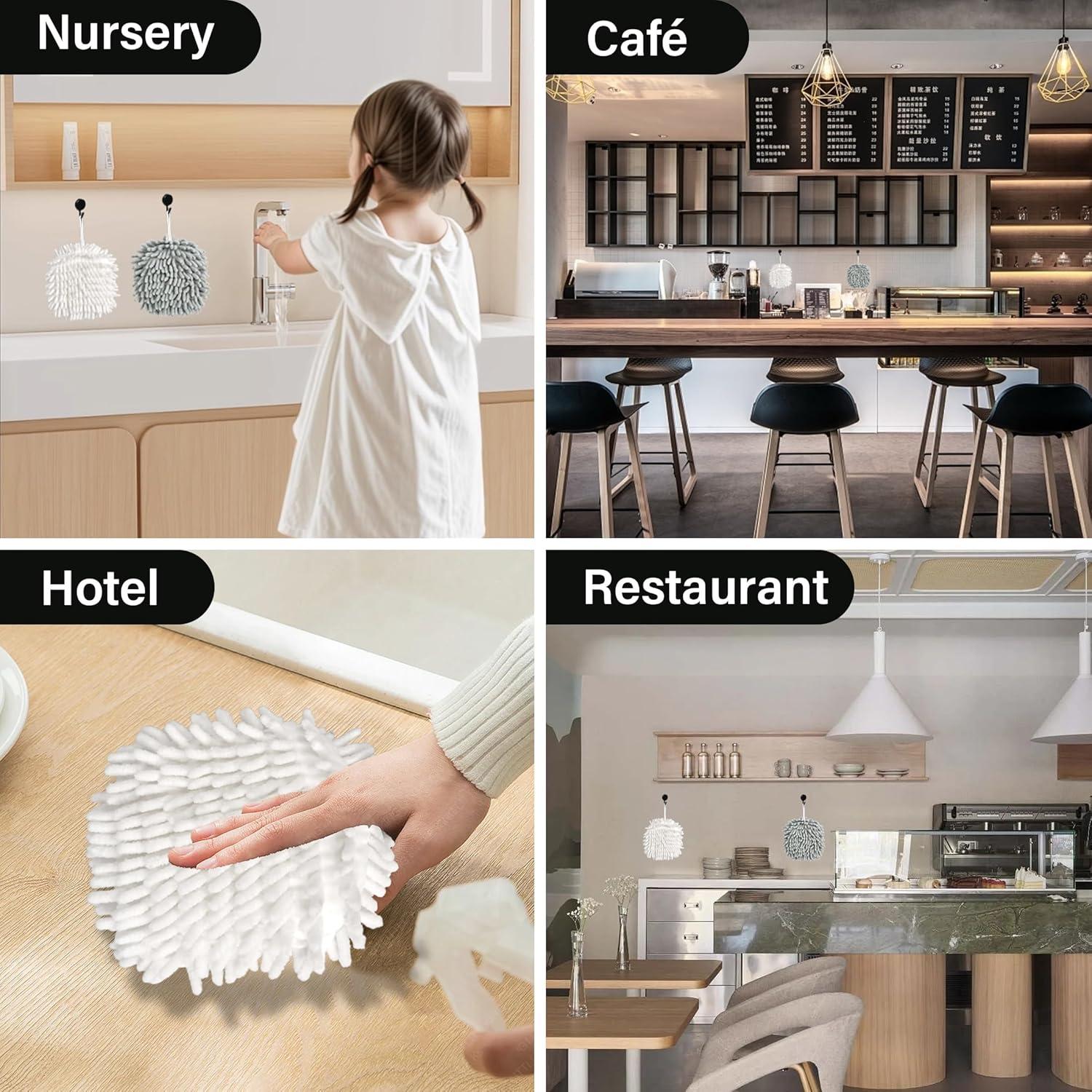 Toallas de Mano Chenille Vynora 17x17 cm Secado Rápido