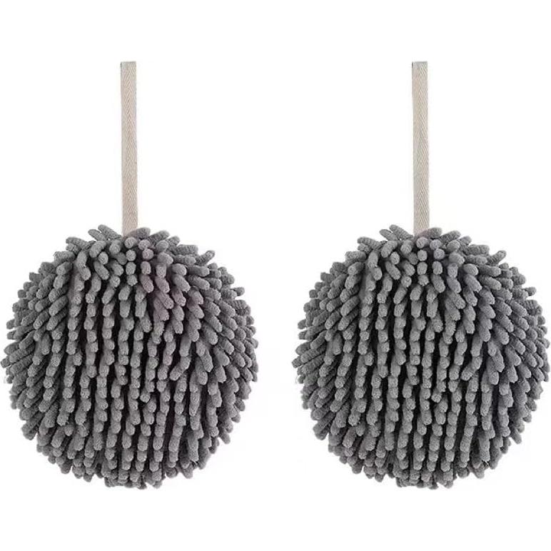 Juego de 2 Toallas de Mano Chenille Evabliss Gris 17cm