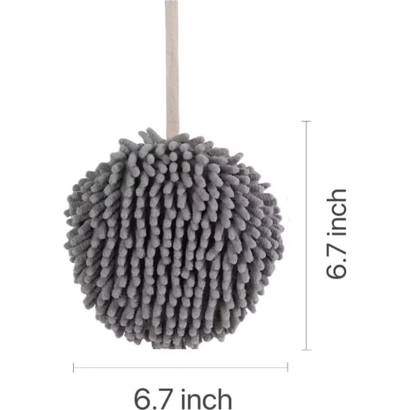 Juego de 2 Toallas de Mano Chenille Evabliss Gris 17cm
