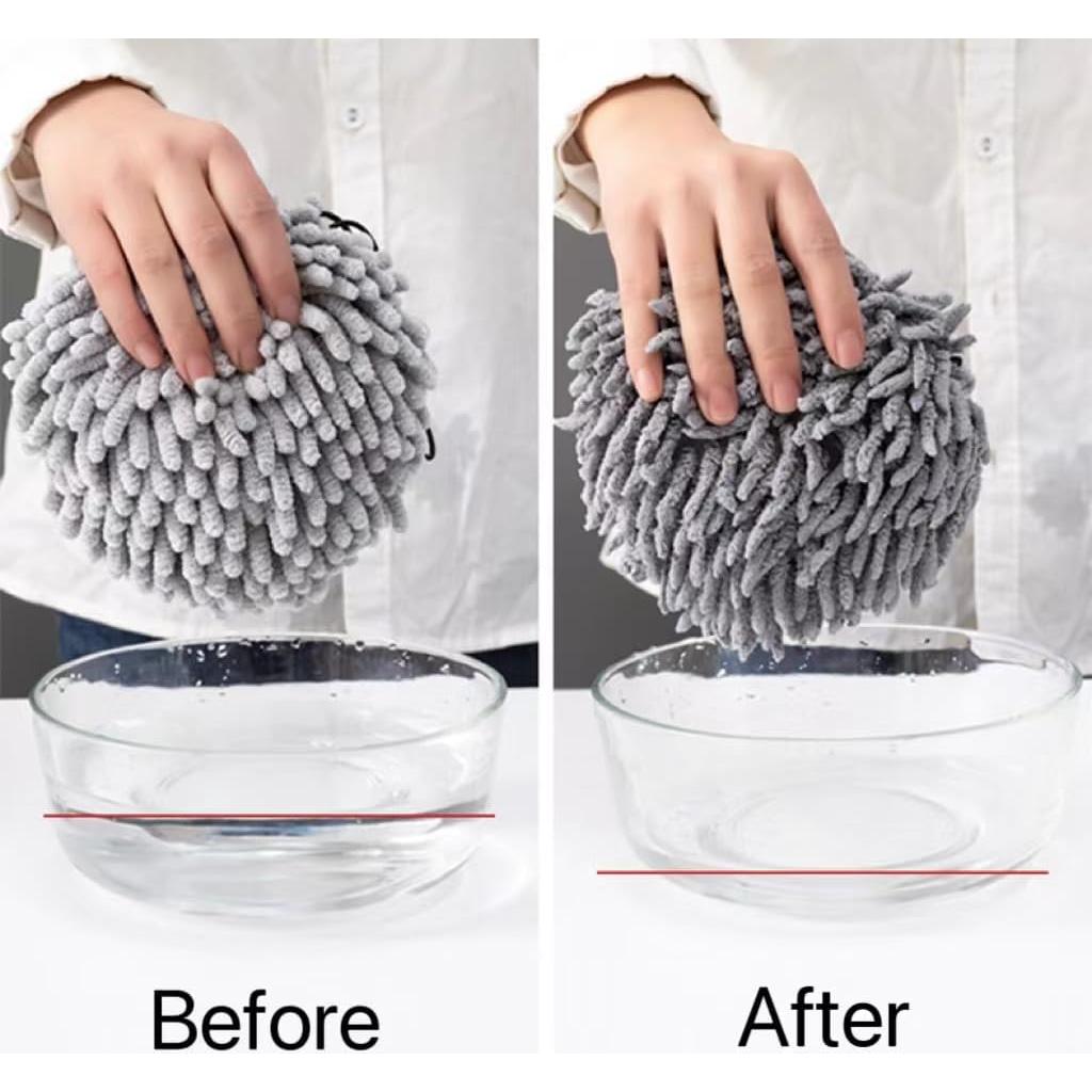 Juego de 2 Toallas de Mano Chenille Evabliss Gris 17cm