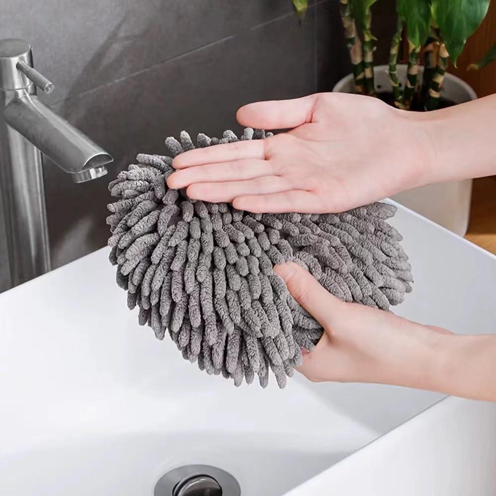 Juego de 2 Toallas de Mano Chenille Evabliss Gris 17cm