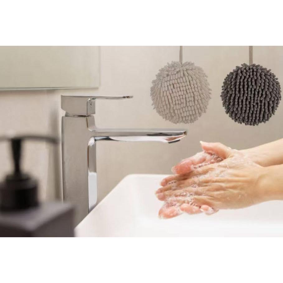 Juego de 2 Toallas de Mano Chenille Evabliss Gris 17cm