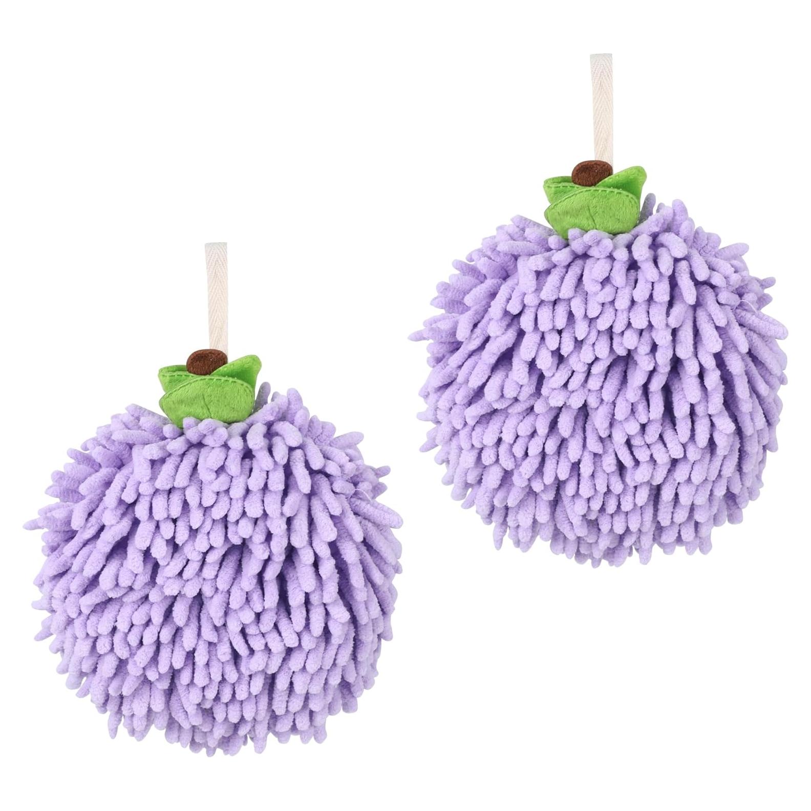 Toallas de Mano Chenilla Suave HMETOL Paquete de 2 Púrpura