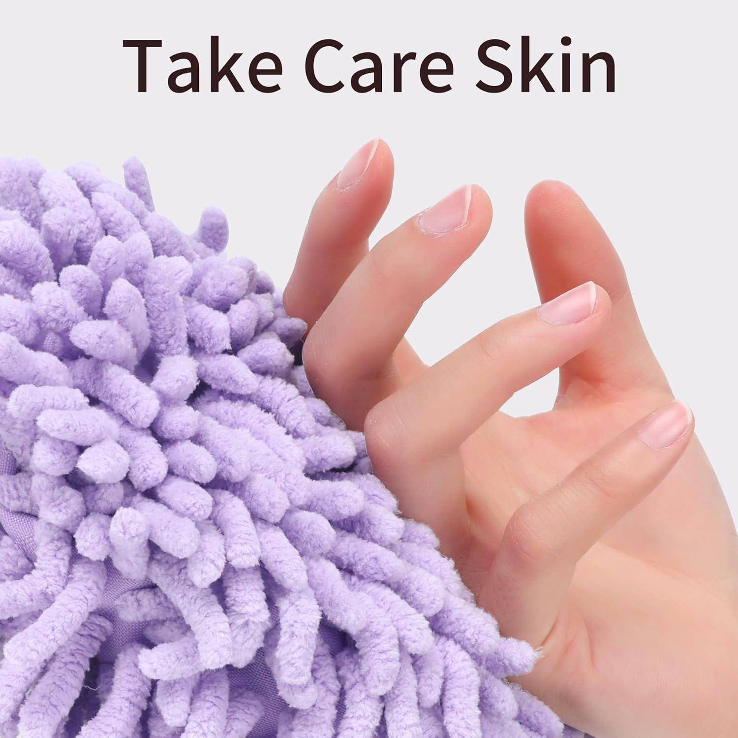 Toallas de Mano Chenilla Suave HMETOL Paquete de 2 Púrpura