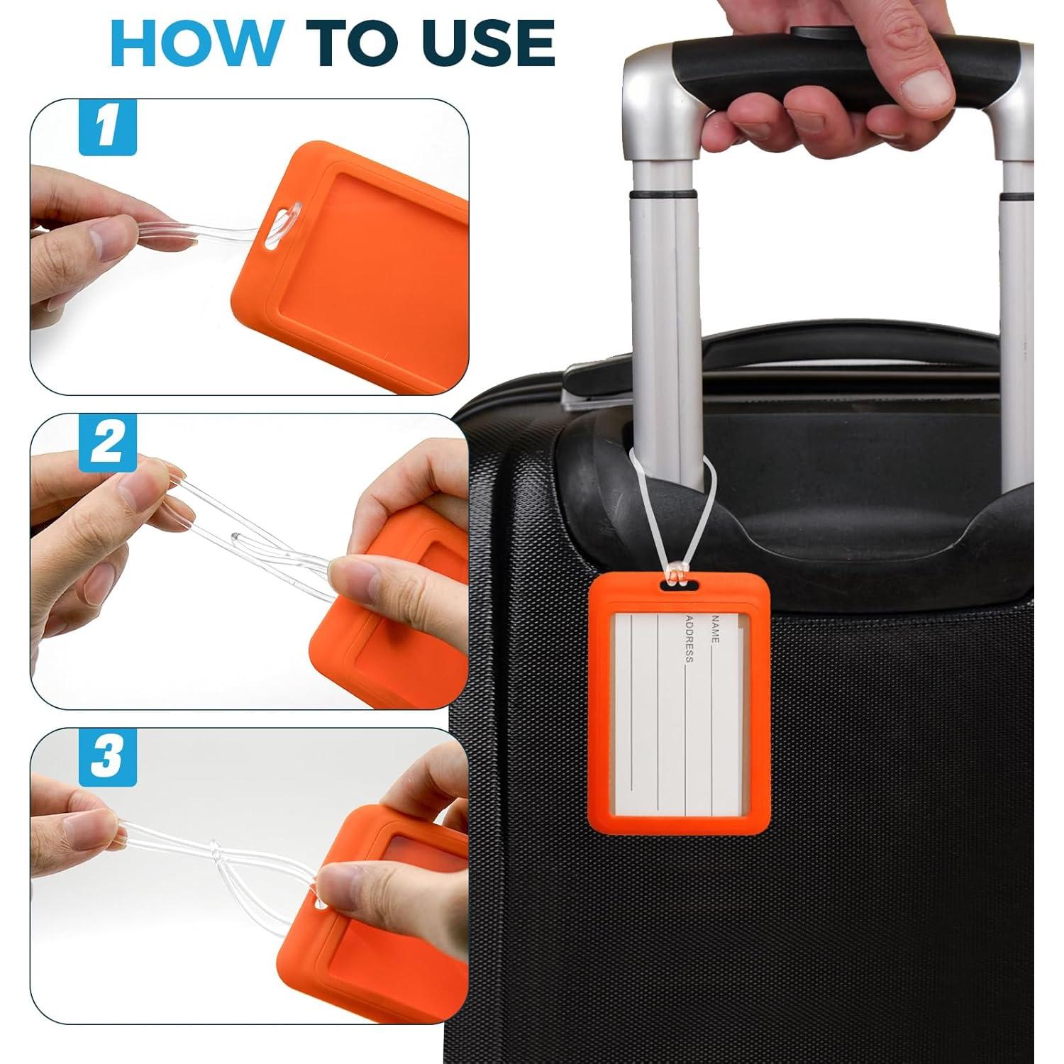 100 Etiquetas de Equipaje Transparentes Lyzskco - Duraderas y Reutilizables