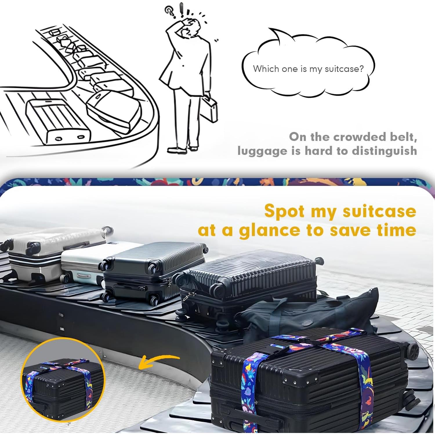 Correas de Equipaje Ajustables LvliLighting Azul 2 Paquete