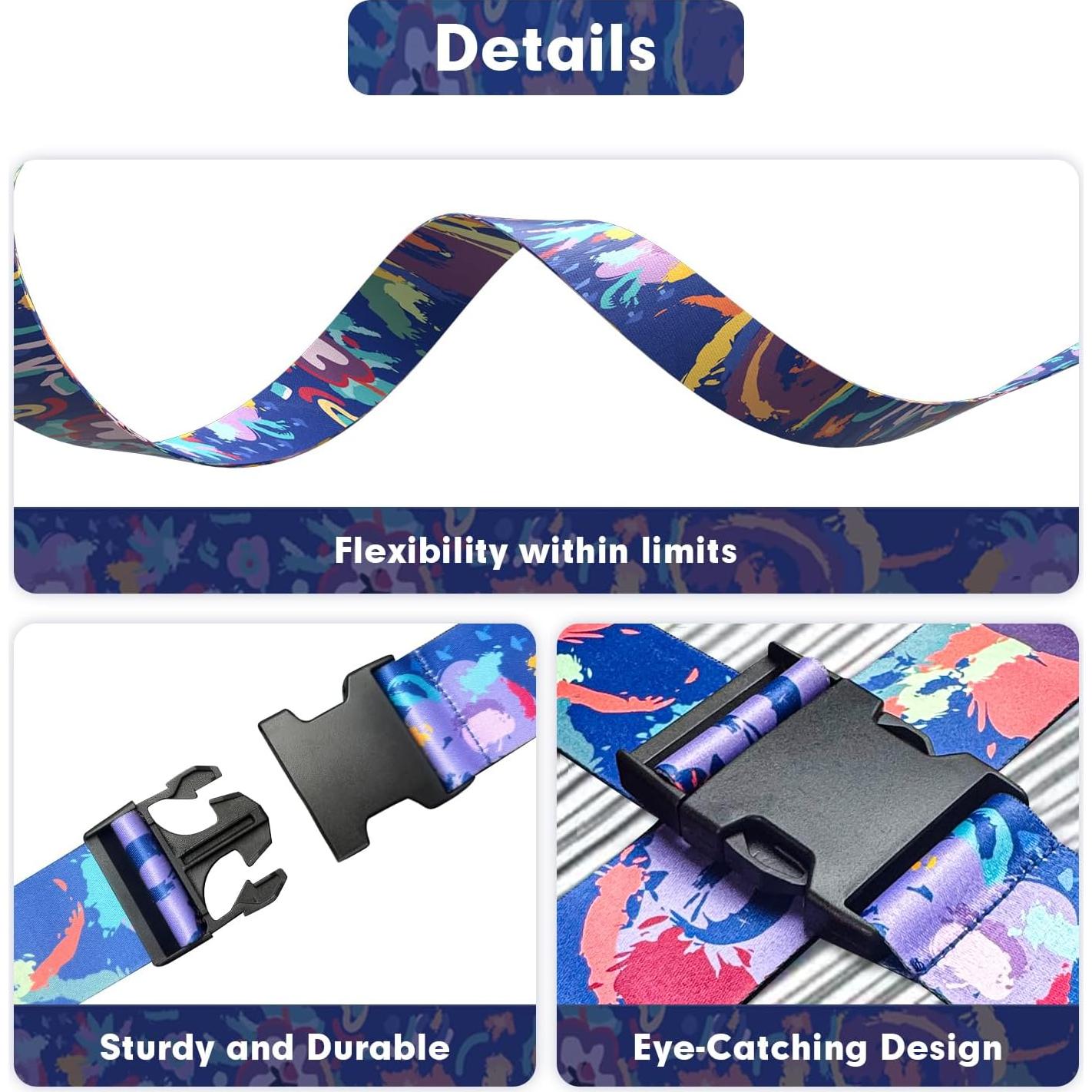 Correas de Equipaje Ajustables LvliLighting Azul 2 Paquete