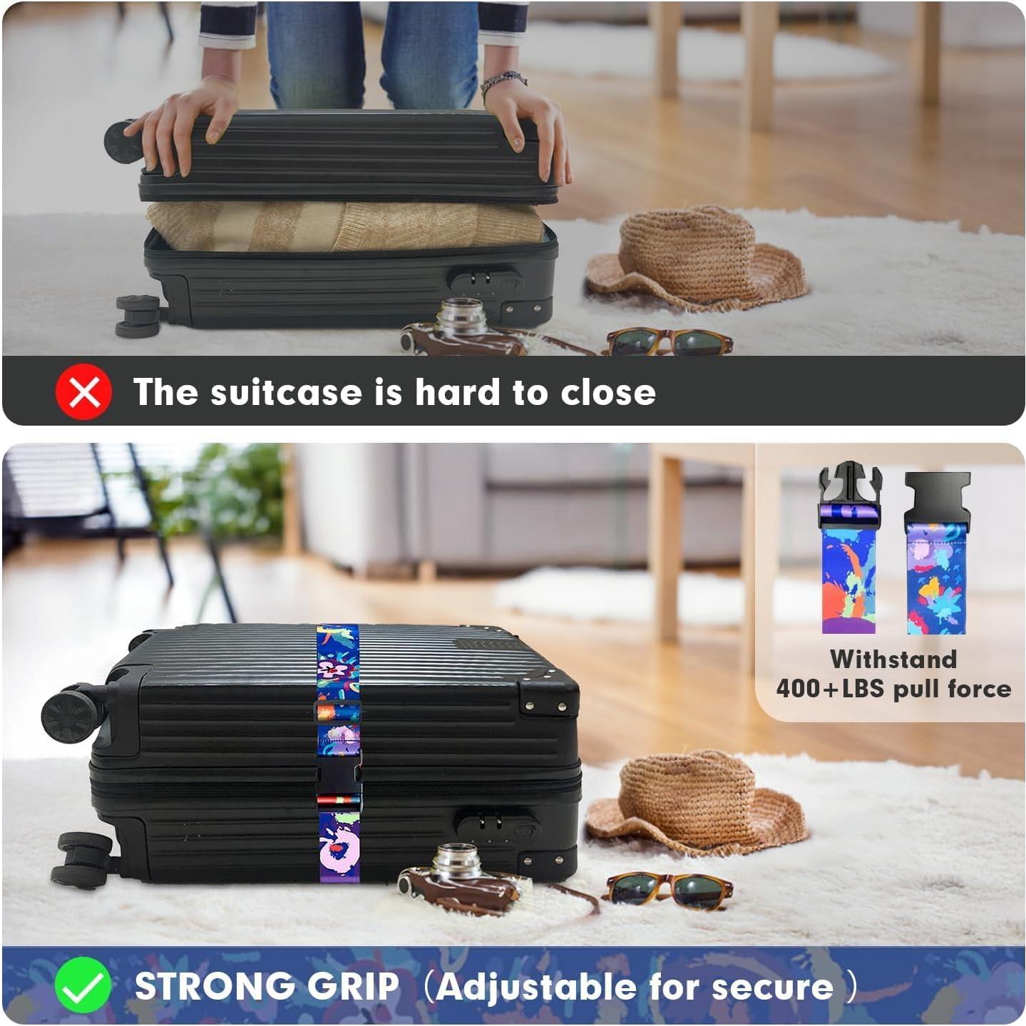 Correas de Equipaje Ajustables LvliLighting Azul 2 Paquete