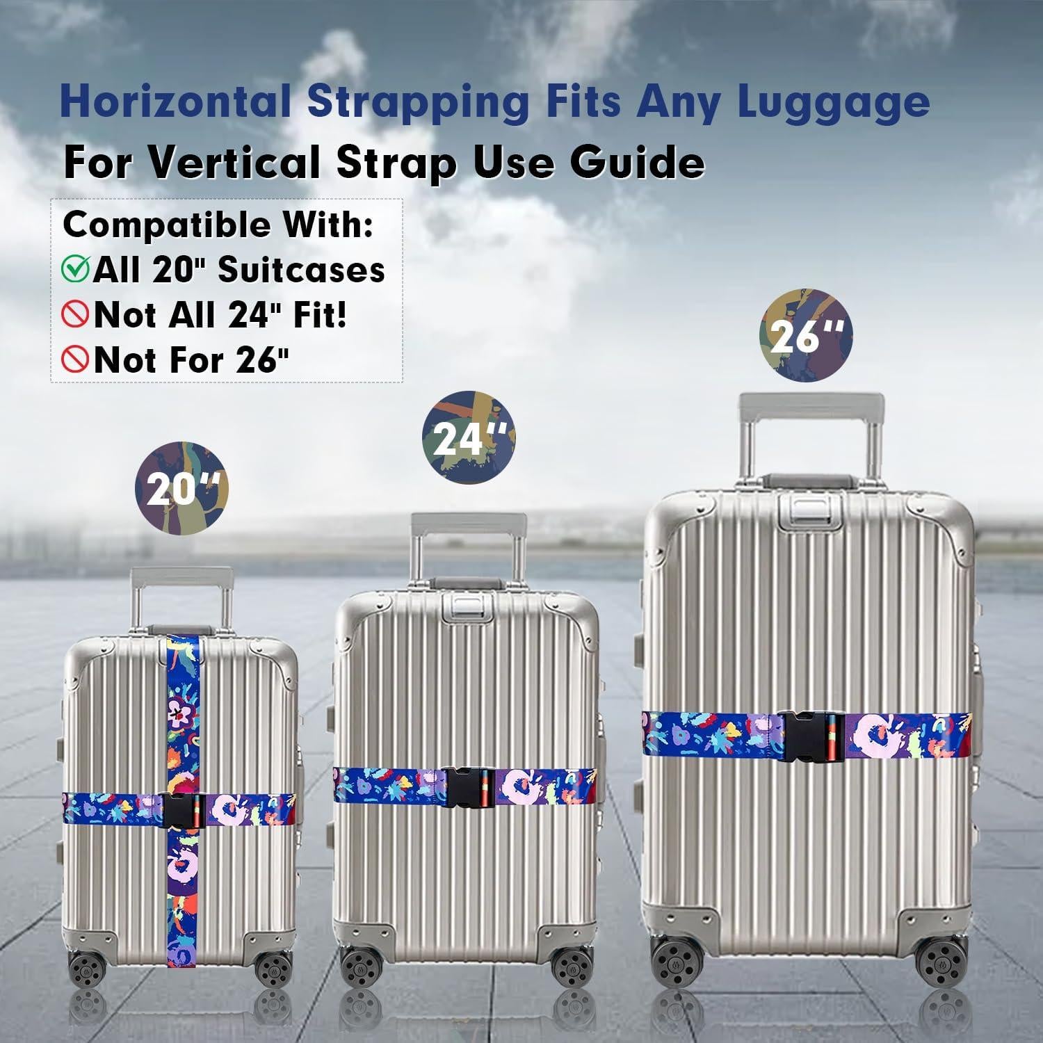 Correas de Equipaje Ajustables LvliLighting Azul 2 Paquete