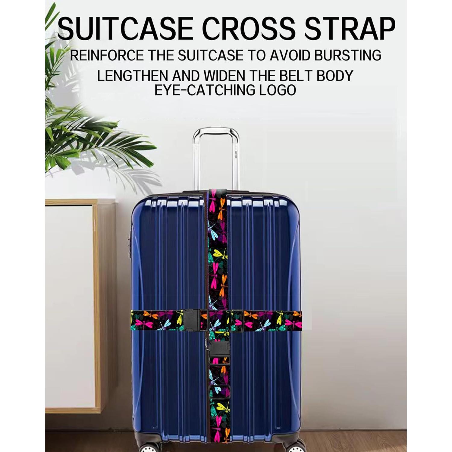 Correa de Equipaje Ajustable ASJHFDIR Libélula Colorida 1 Unidad