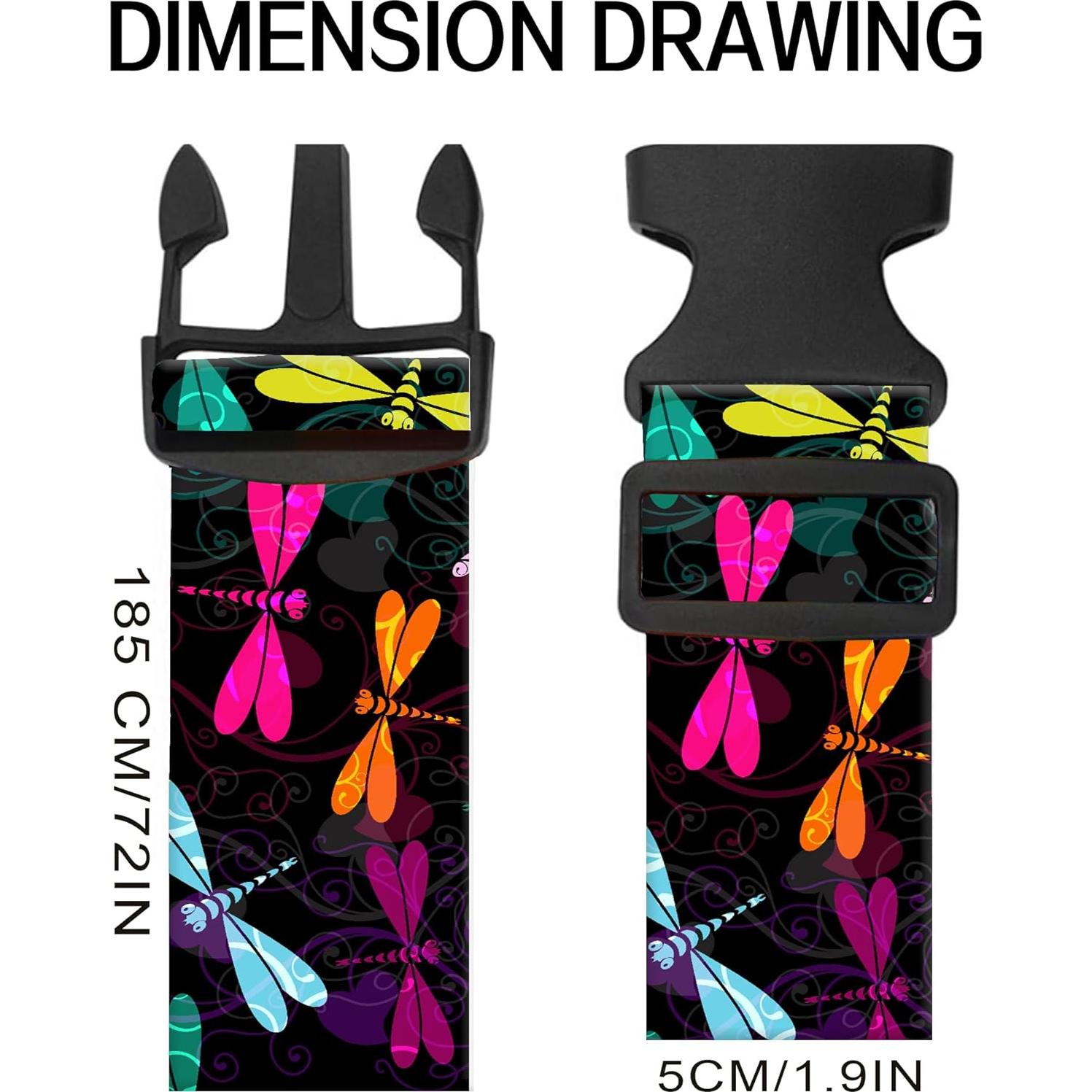 Correa de Equipaje Ajustable ASJHFDIR Libélula Colorida 1 Unidad