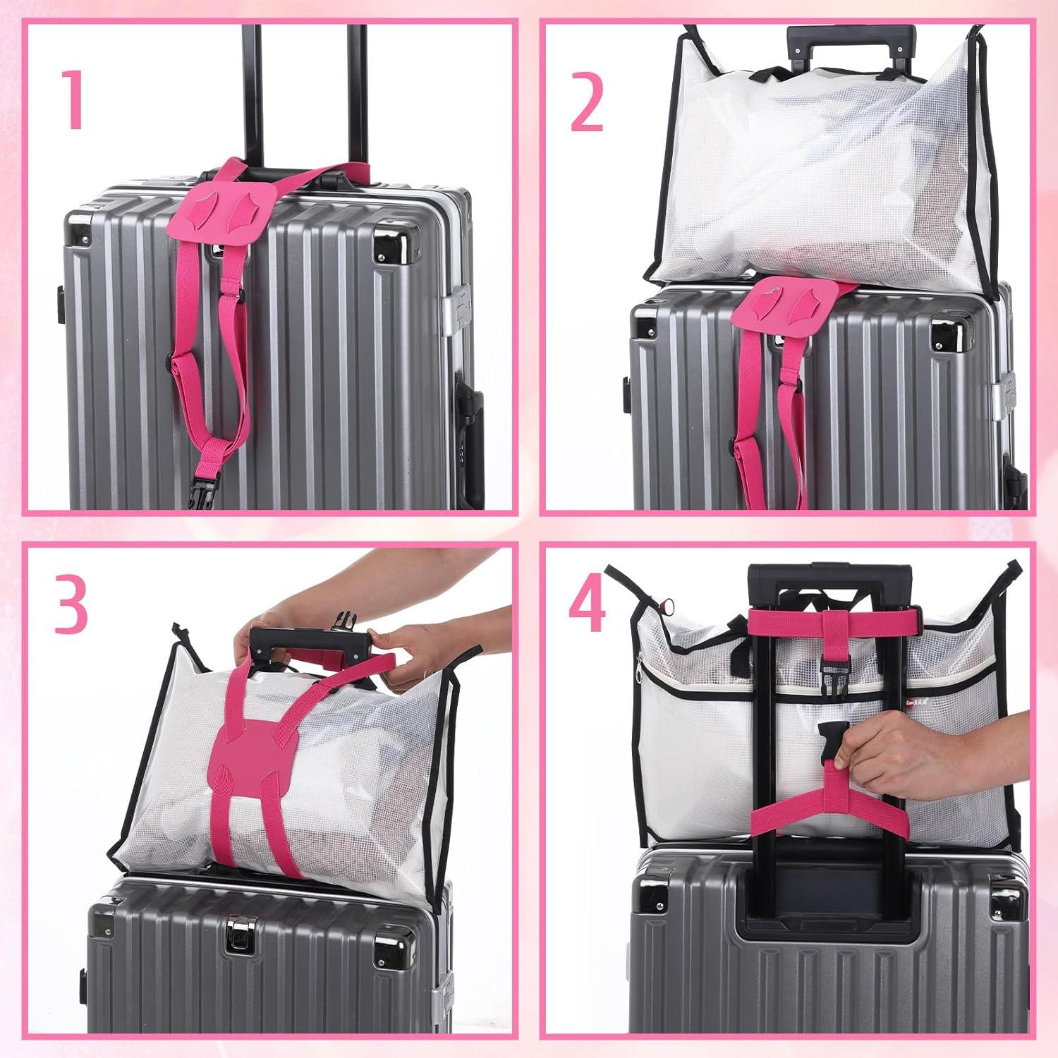 Correa Bungee de Equipaje FdcZeyxior Rosa 60-160 cm